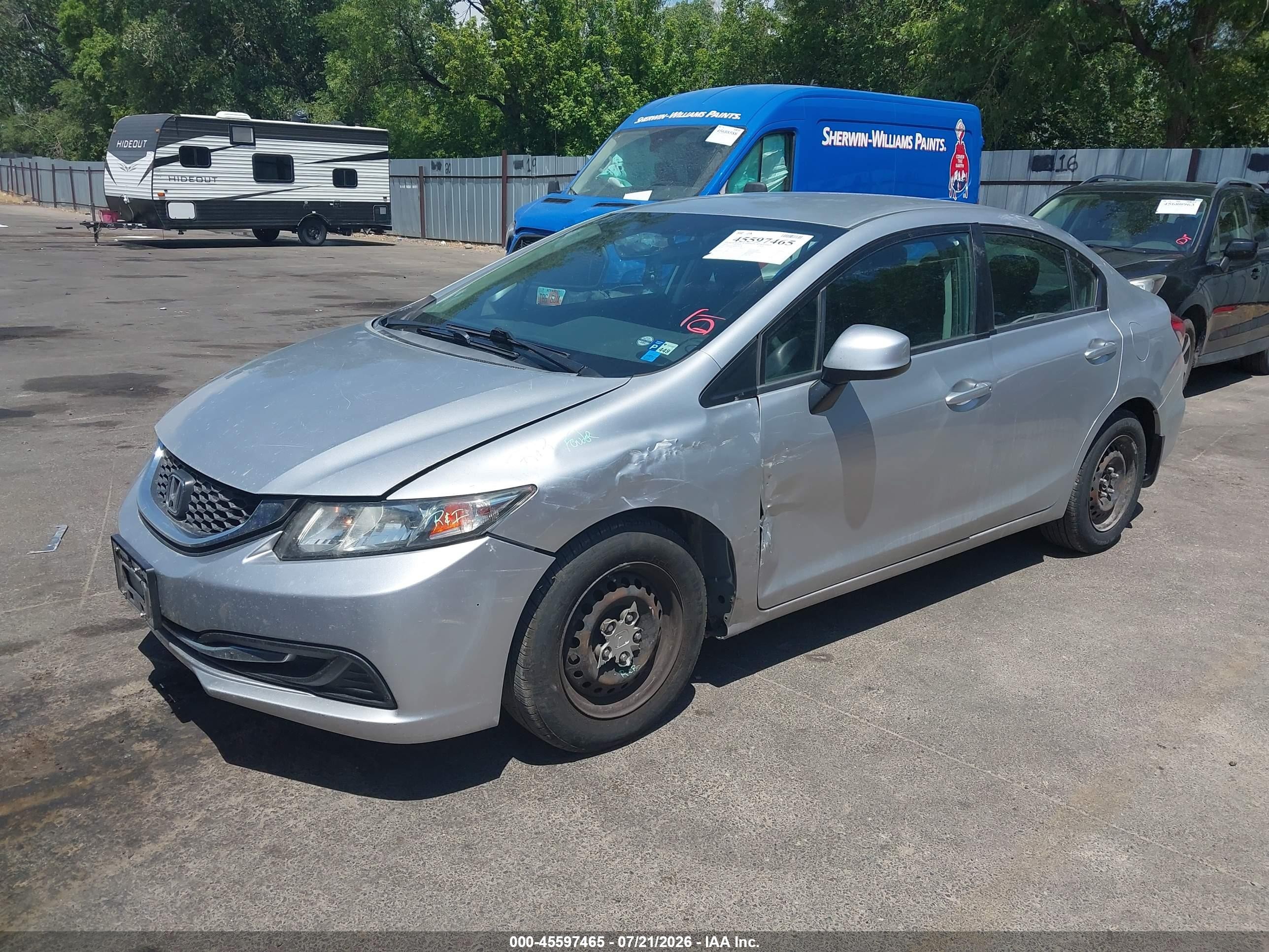 2013 Honda Civic Lx Silver vin: 2HGFB2F5XDH590276