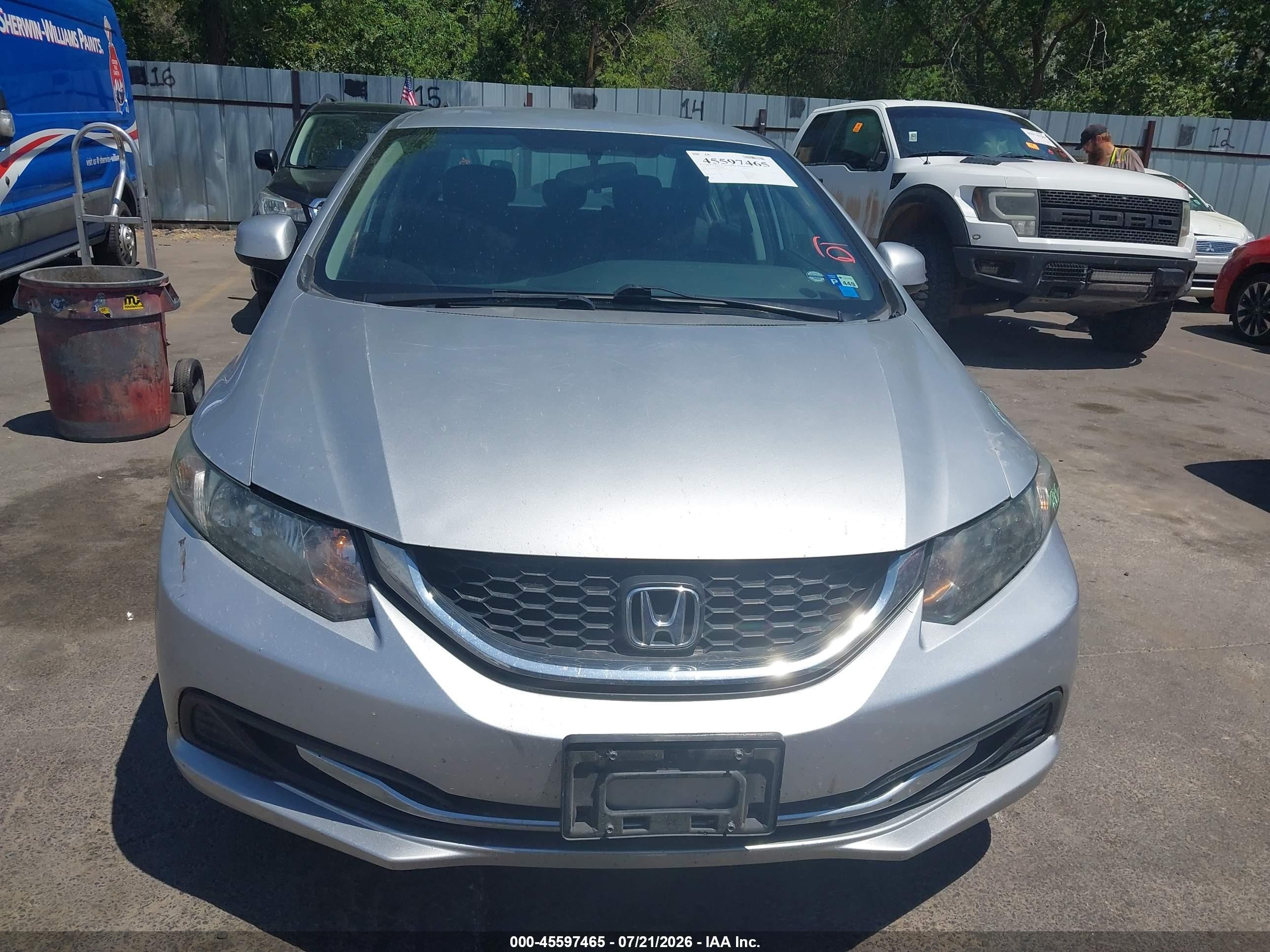 2013 Honda Civic Lx Silver vin: 2HGFB2F5XDH590276