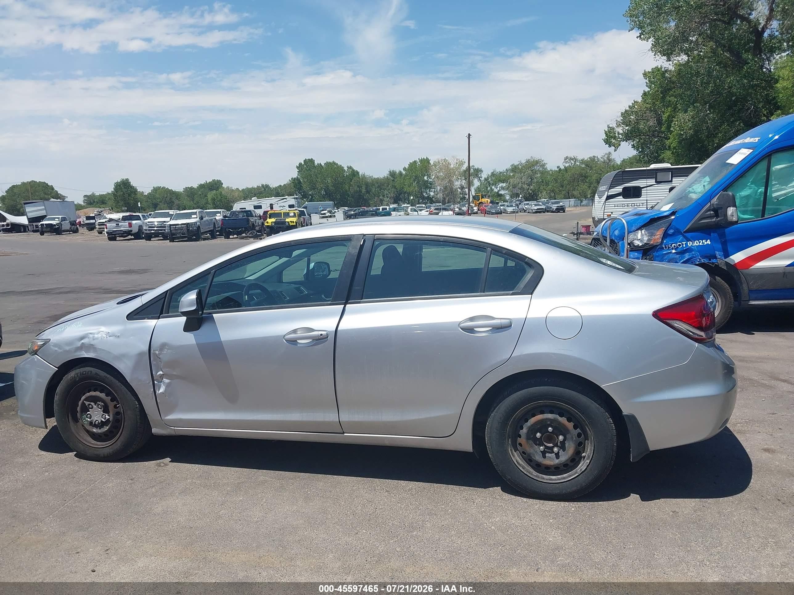 2013 Honda Civic Lx Silver vin: 2HGFB2F5XDH590276
