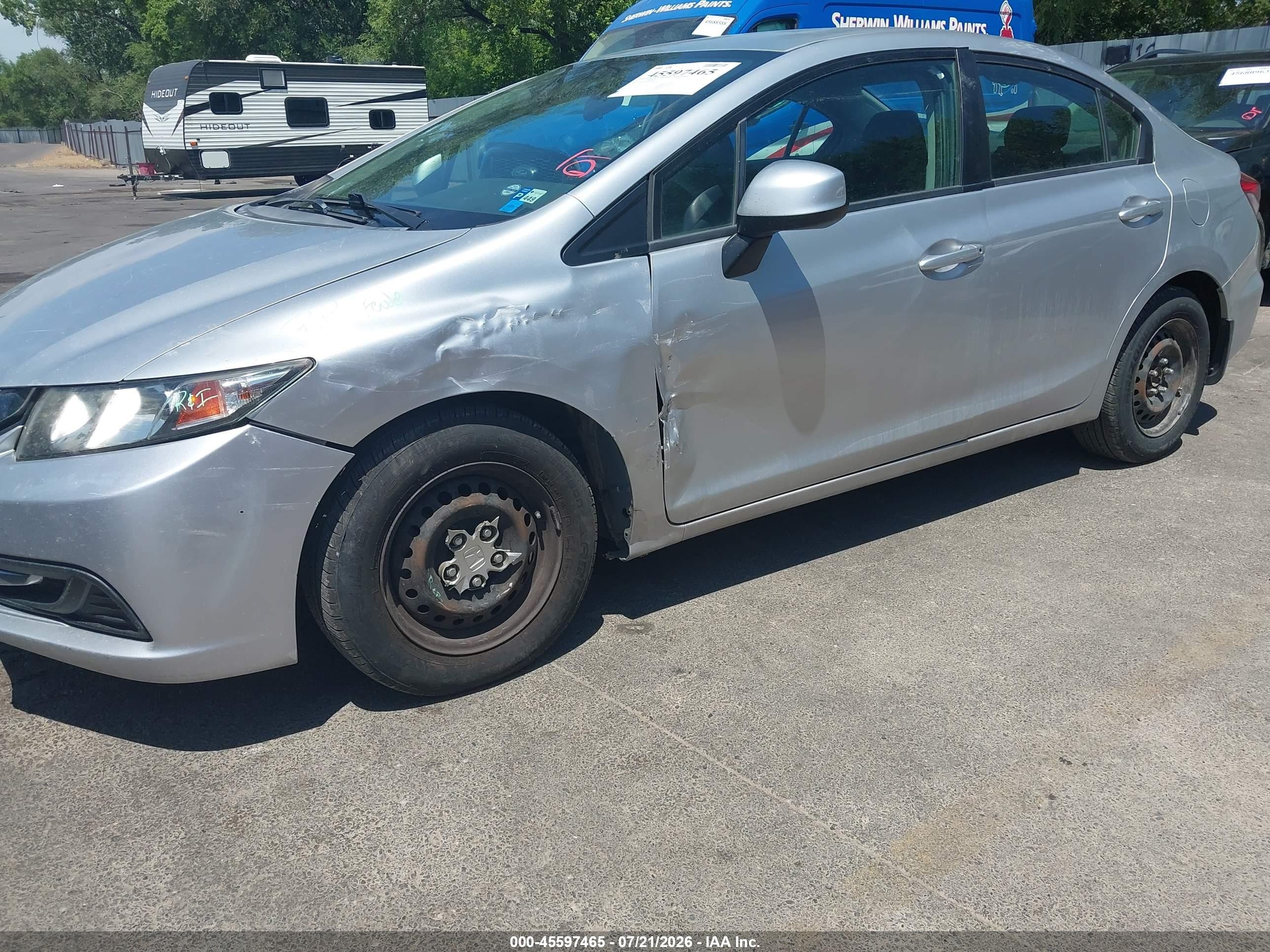 2013 Honda Civic Lx Silver vin: 2HGFB2F5XDH590276