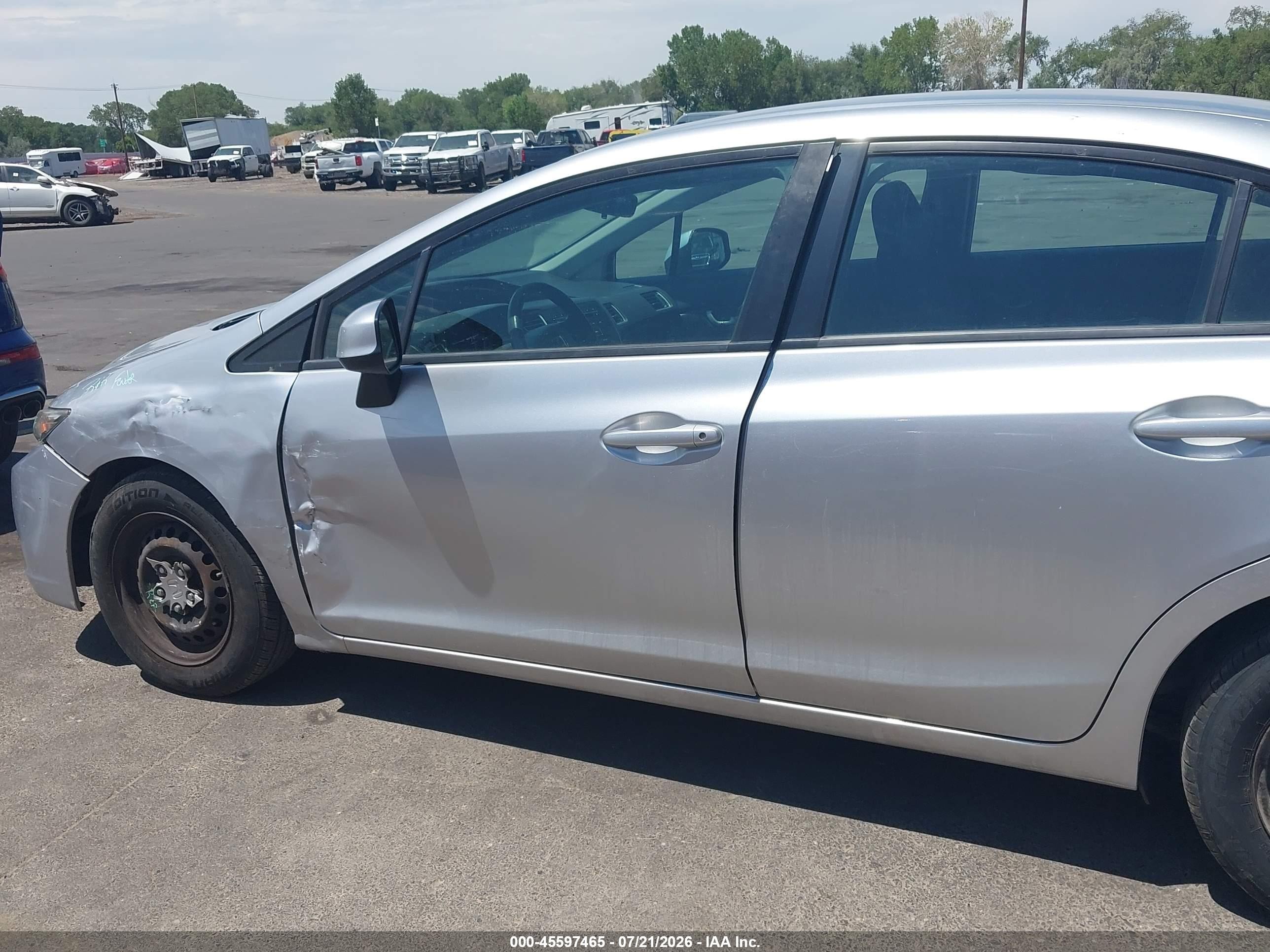 2013 Honda Civic Lx Silver vin: 2HGFB2F5XDH590276