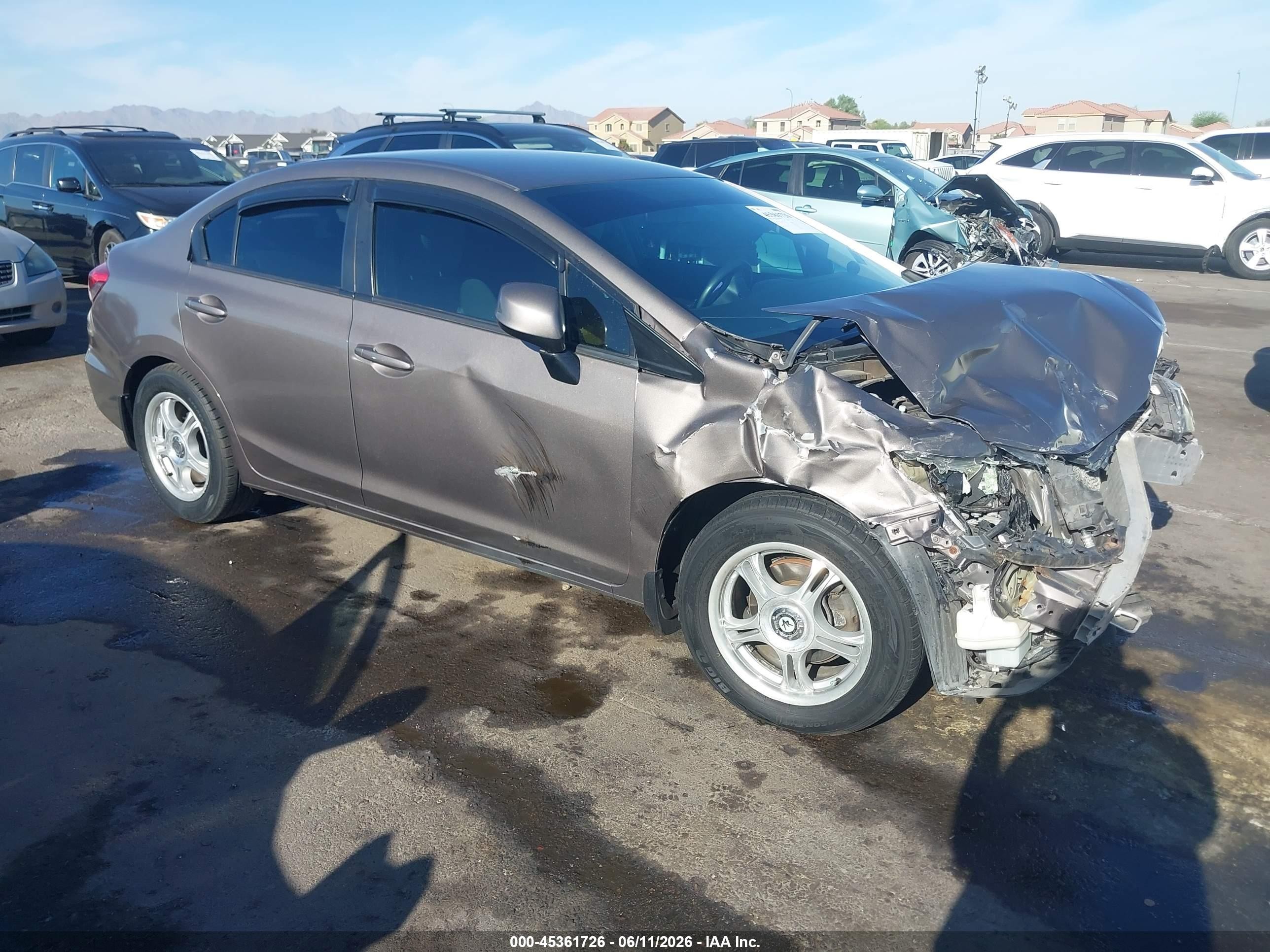 2013 Honda Civic Lx Gray vin: 2HGFB2F5XDH590360