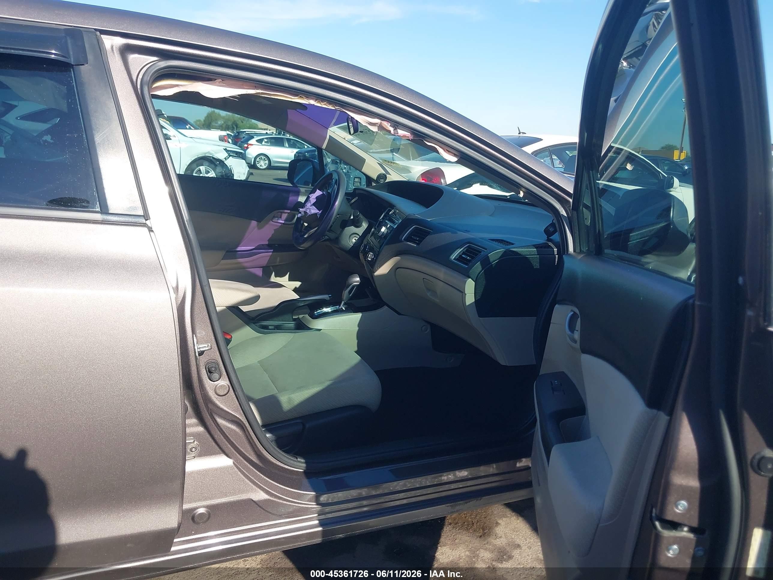 2013 Honda Civic Lx Gray vin: 2HGFB2F5XDH590360