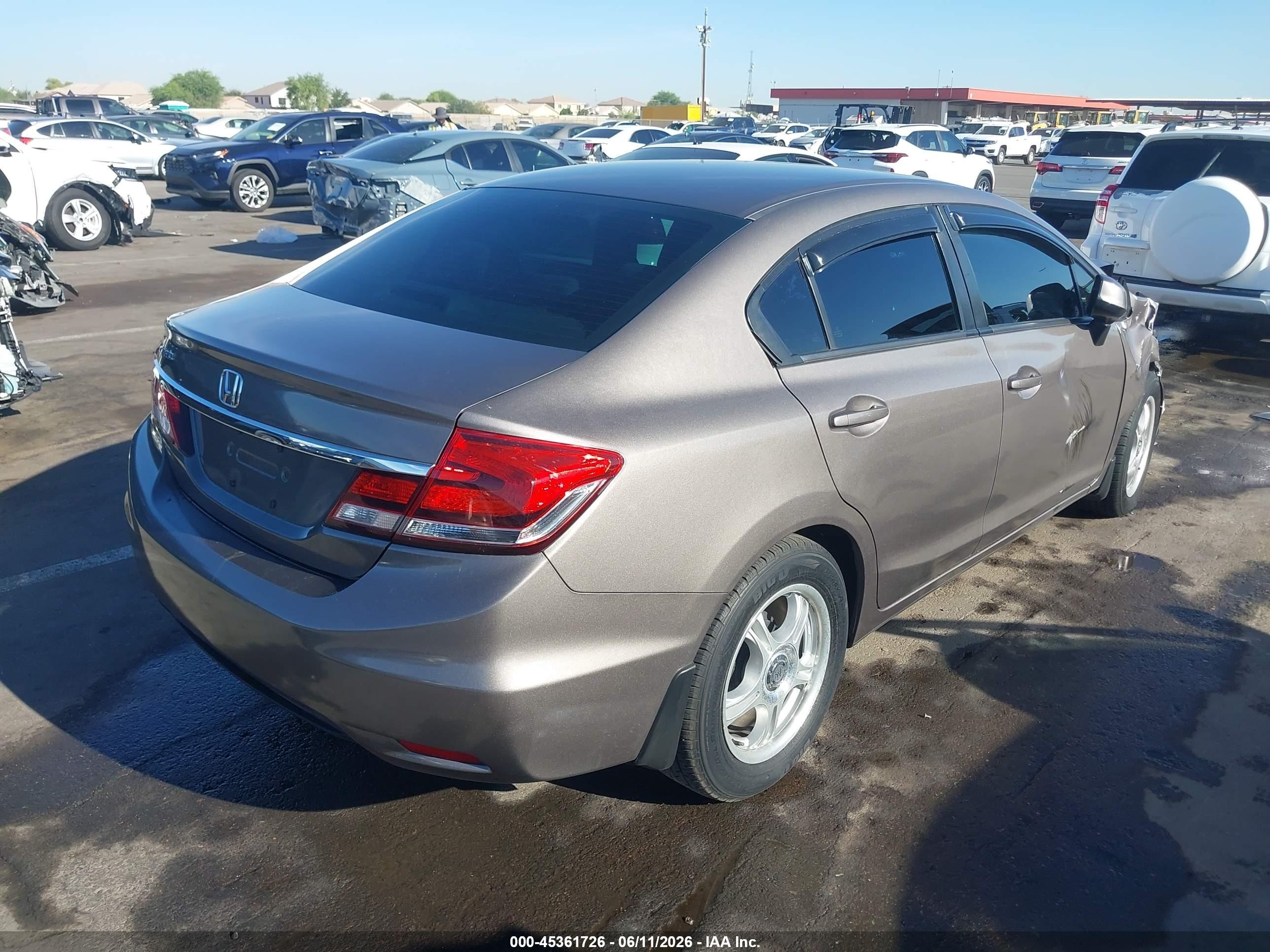 2013 Honda Civic Lx Gray vin: 2HGFB2F5XDH590360