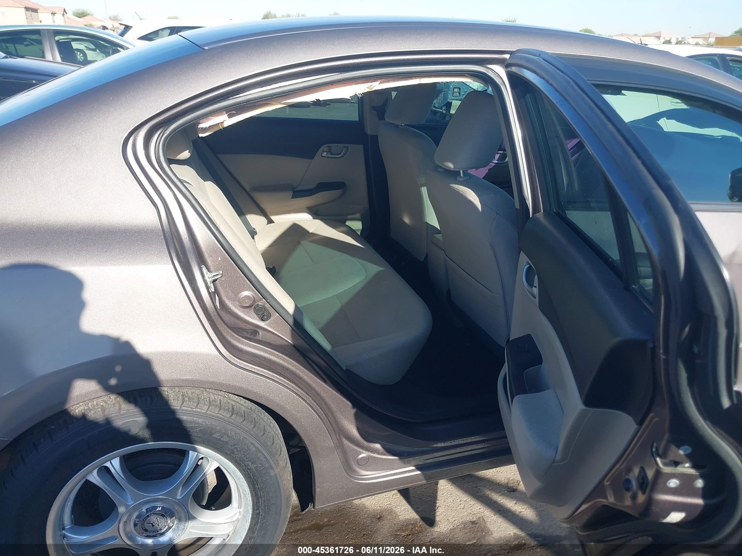 2013 Honda Civic Lx Gray vin: 2HGFB2F5XDH590360