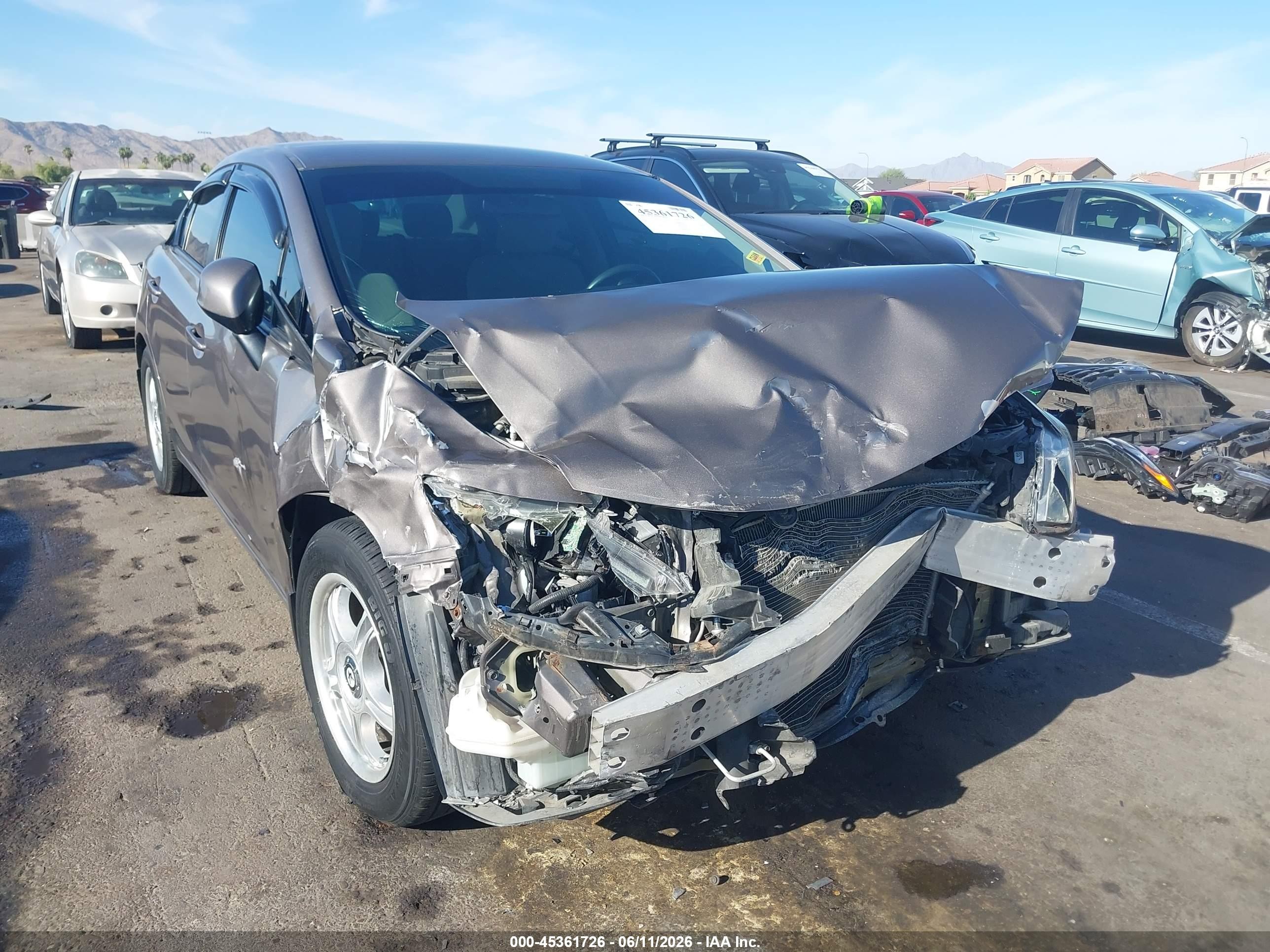 2013 Honda Civic Lx Gray vin: 2HGFB2F5XDH590360