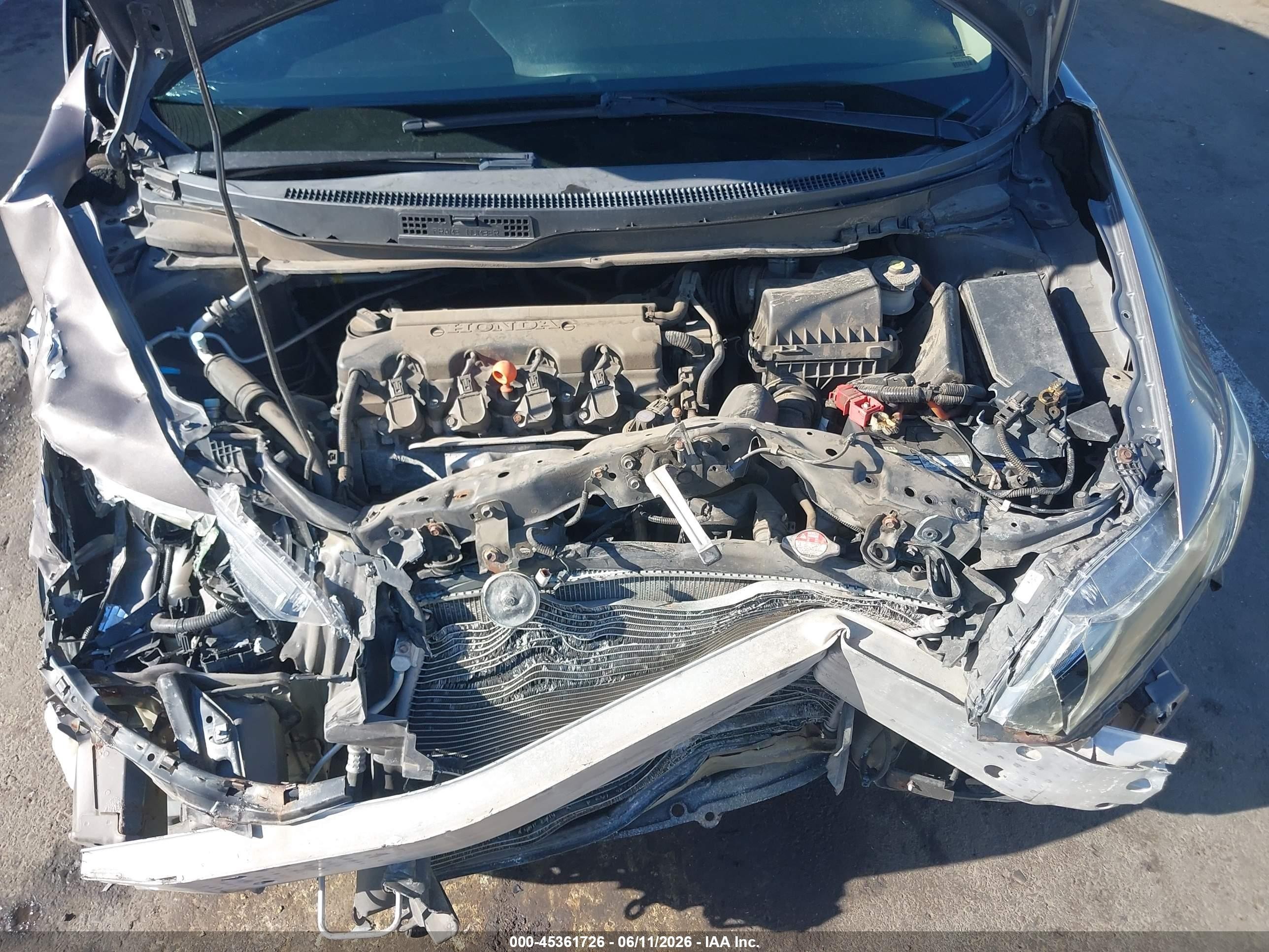 2013 Honda Civic Lx Gray vin: 2HGFB2F5XDH590360