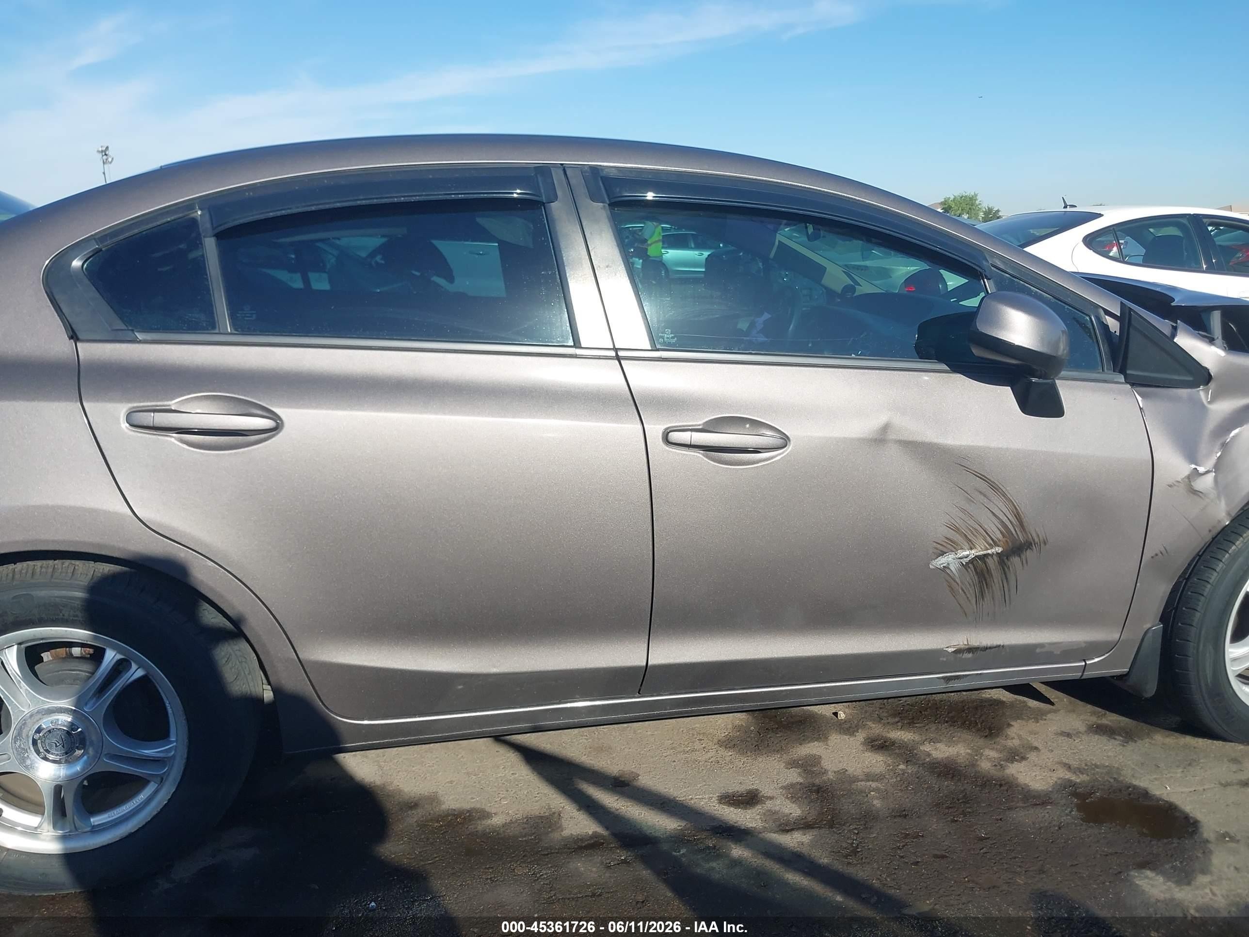 2013 Honda Civic Lx Gray vin: 2HGFB2F5XDH590360