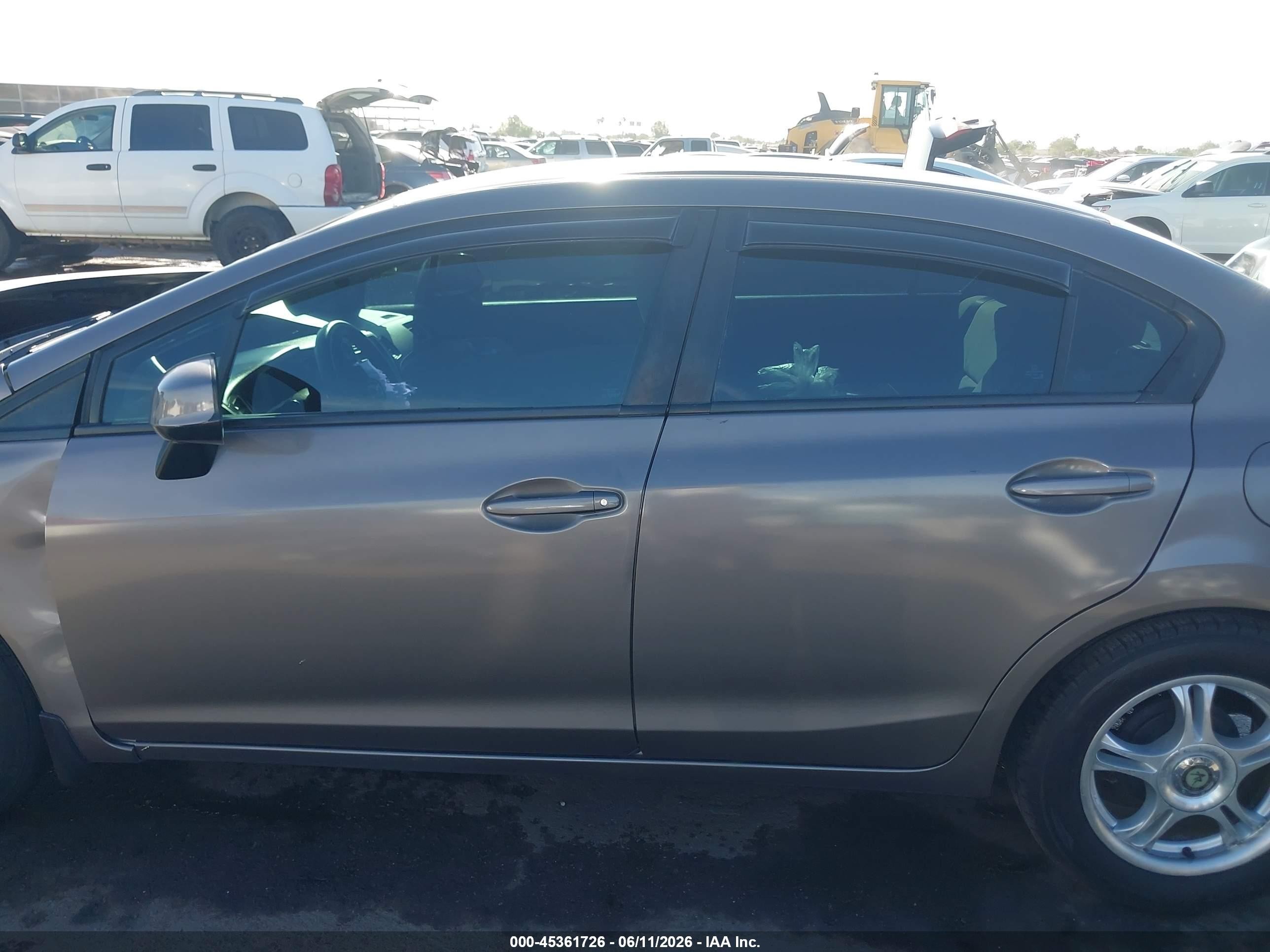 2013 Honda Civic Lx Gray vin: 2HGFB2F5XDH590360