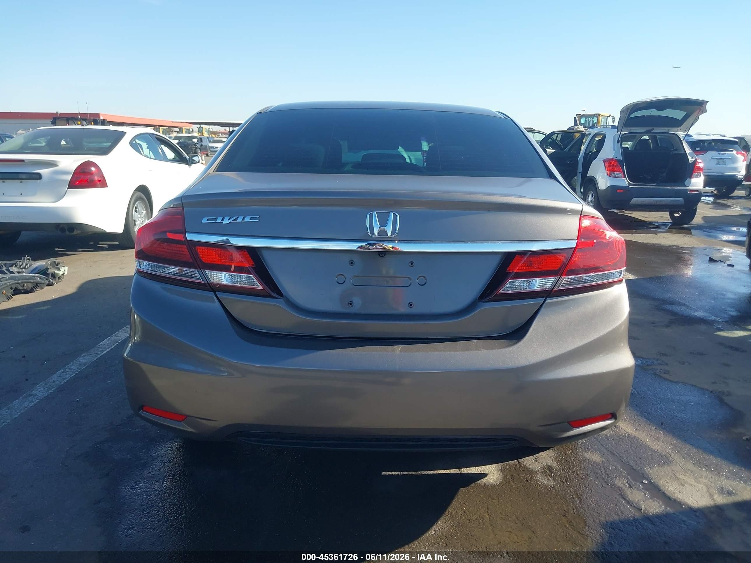 2013 Honda Civic Lx Gray vin: 2HGFB2F5XDH590360