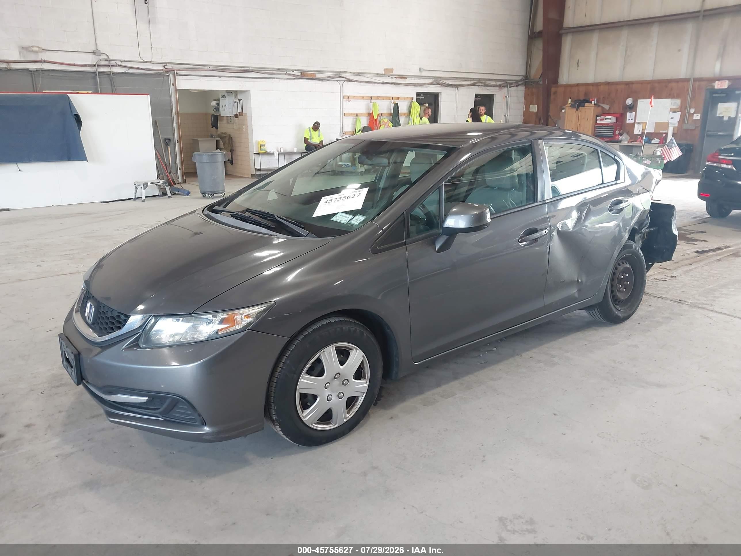 2013 Honda Civic Lx Gray vin: 2HGFB2F5XDH590536