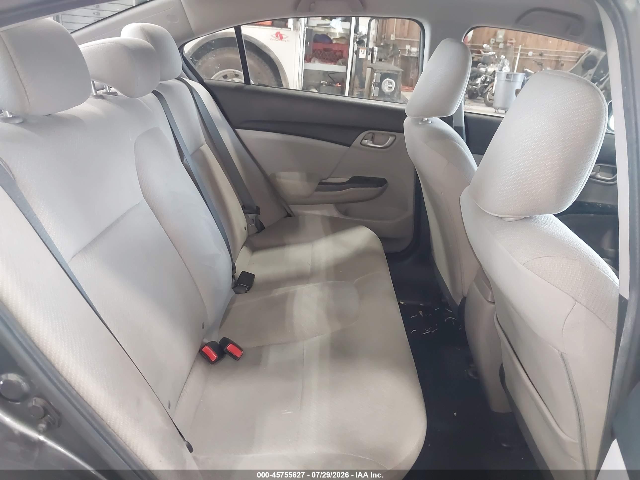 2013 Honda Civic Lx Gray vin: 2HGFB2F5XDH590536