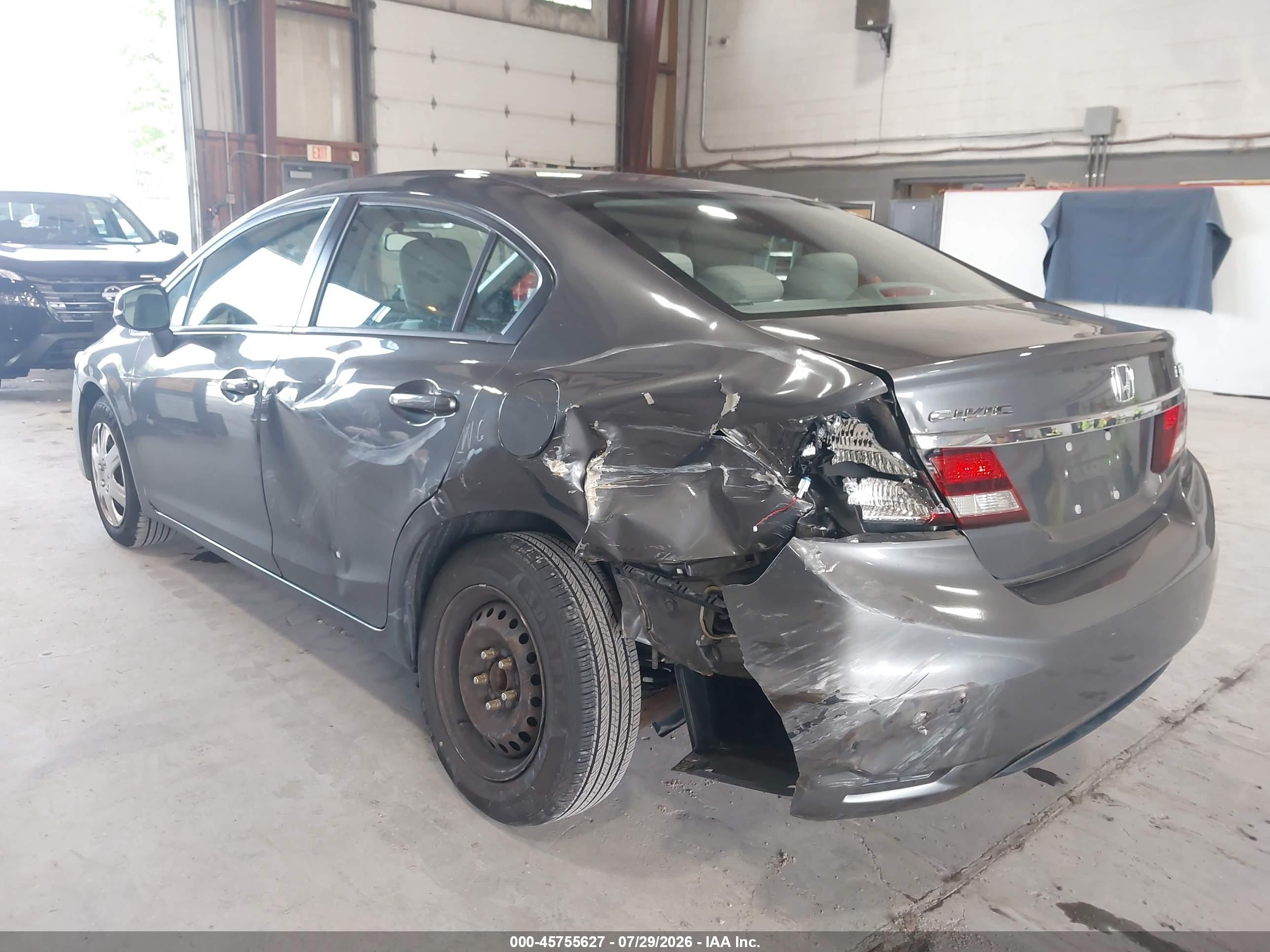 2013 Honda Civic Lx Gray vin: 2HGFB2F5XDH590536