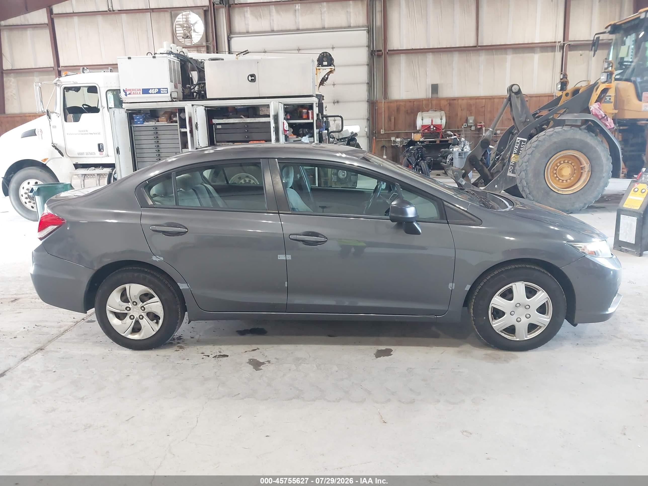 2013 Honda Civic Lx Gray vin: 2HGFB2F5XDH590536