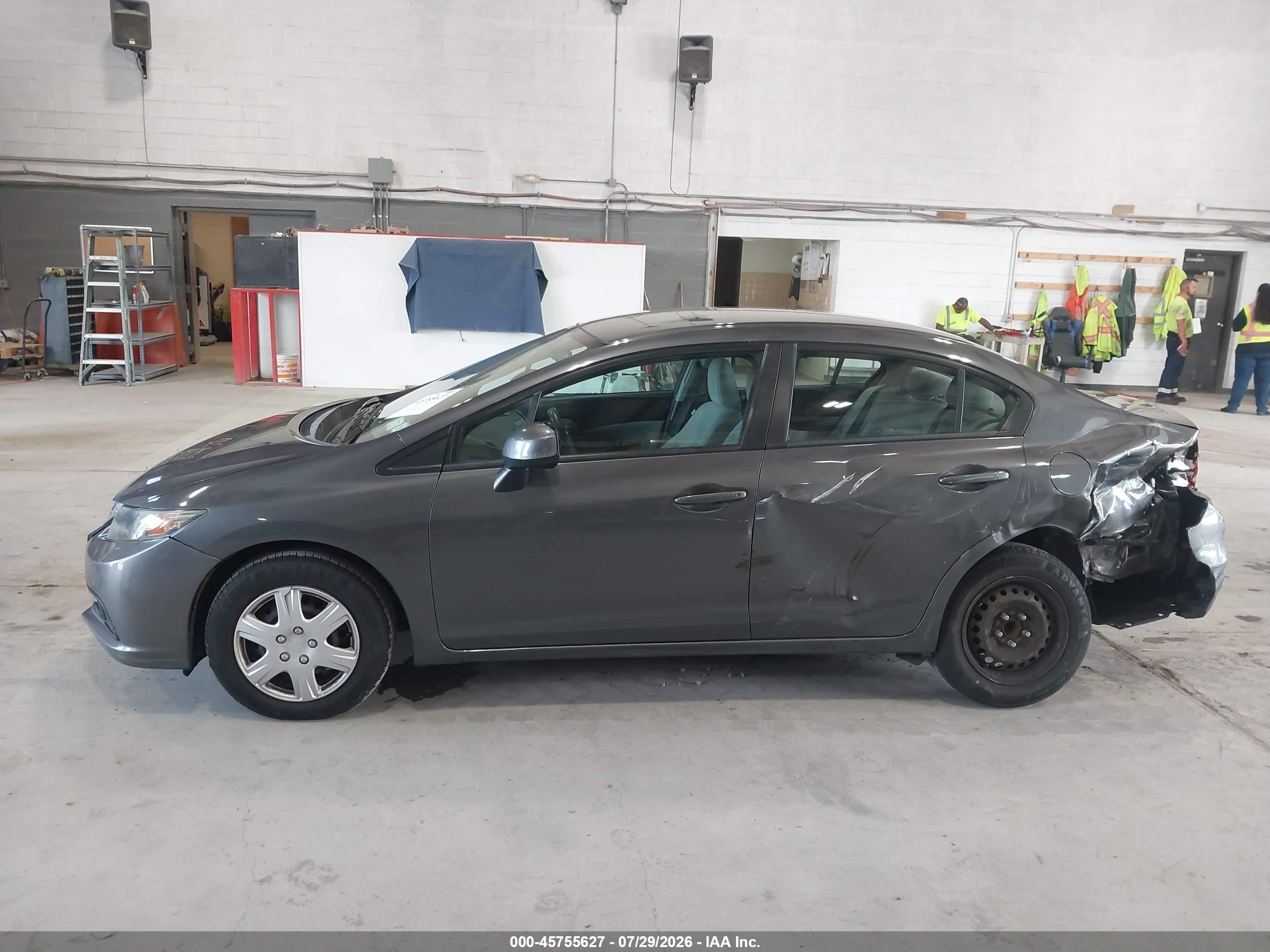 2013 Honda Civic Lx Gray vin: 2HGFB2F5XDH590536