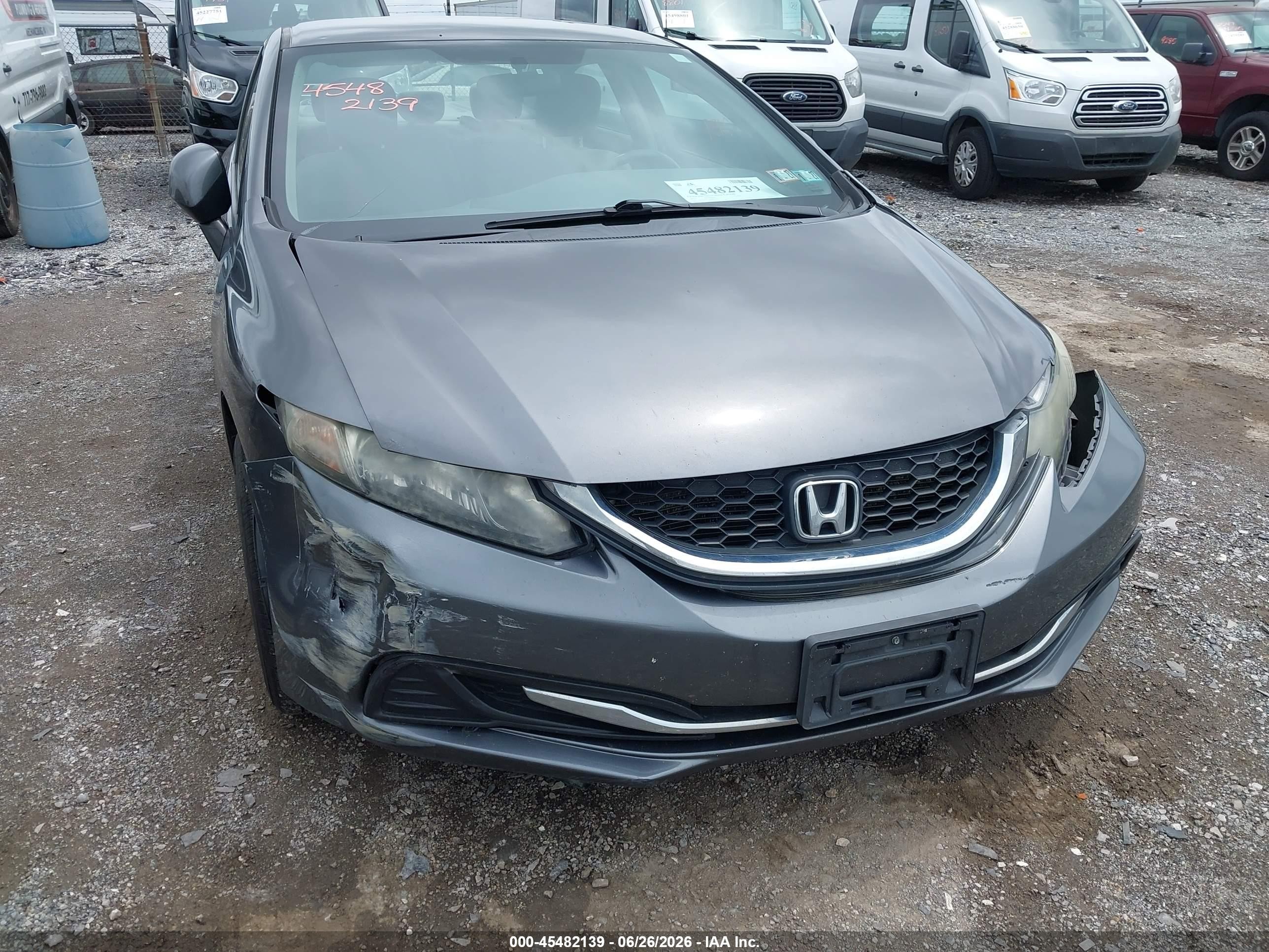 2013 Honda Civic Lx Gray vin: 2HGFB2F5XDH594828