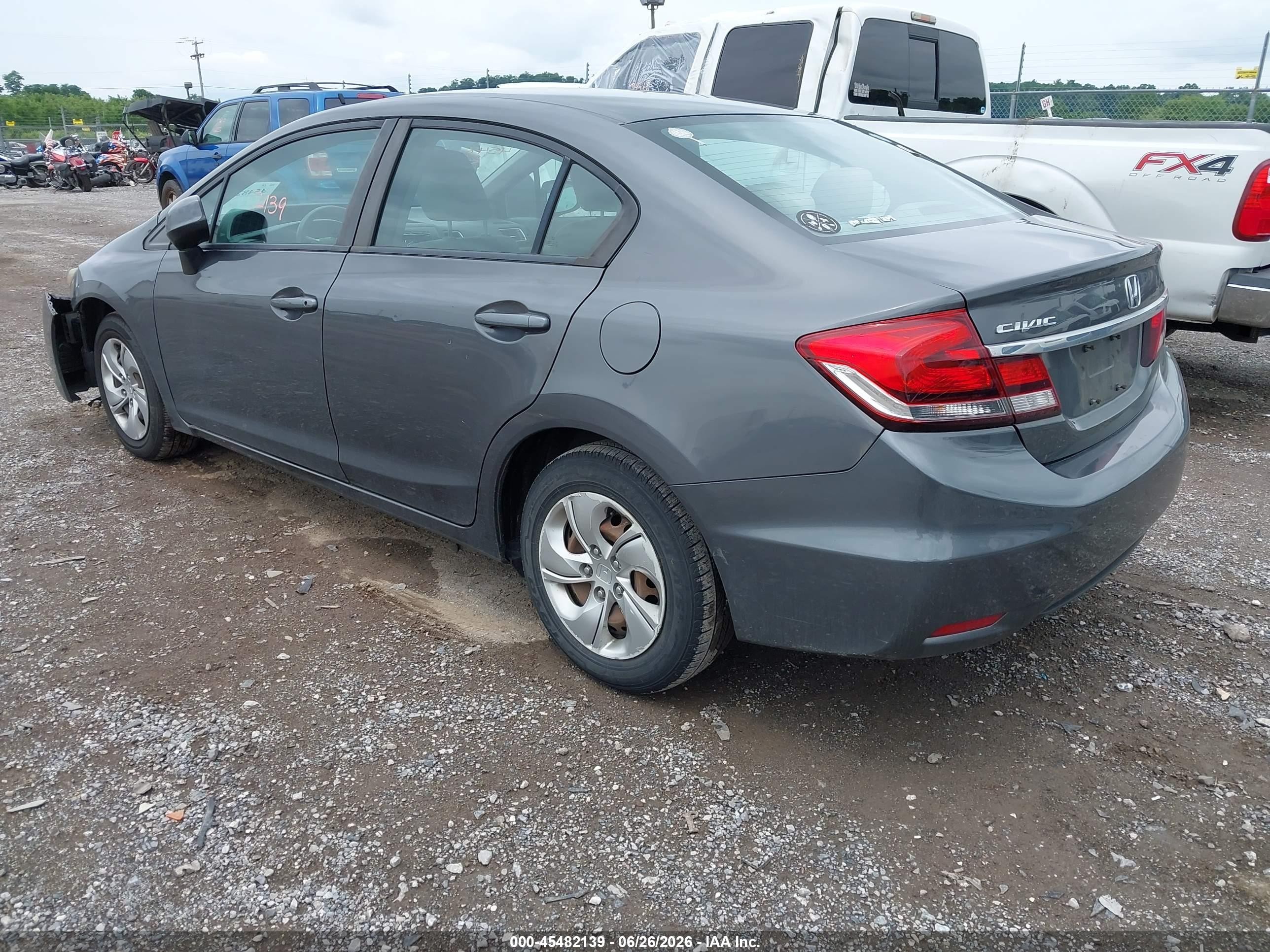 2013 Honda Civic Lx Gray vin: 2HGFB2F5XDH594828