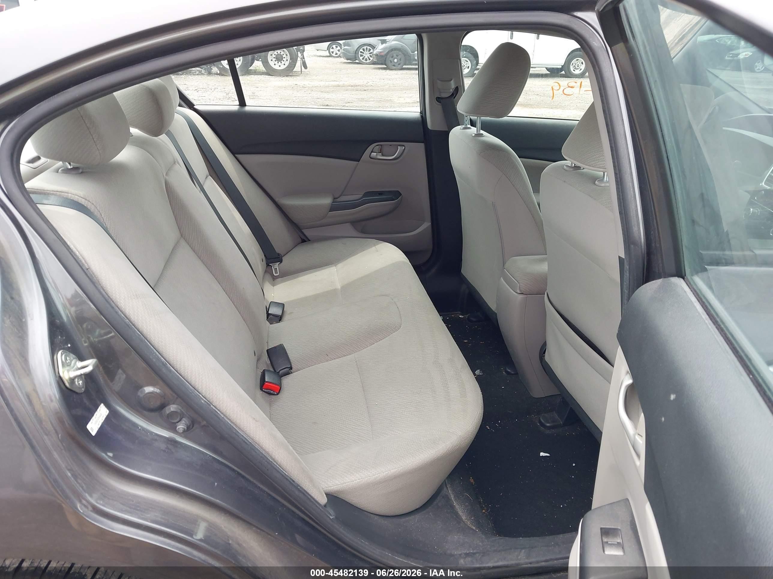 2013 Honda Civic Lx Gray vin: 2HGFB2F5XDH594828