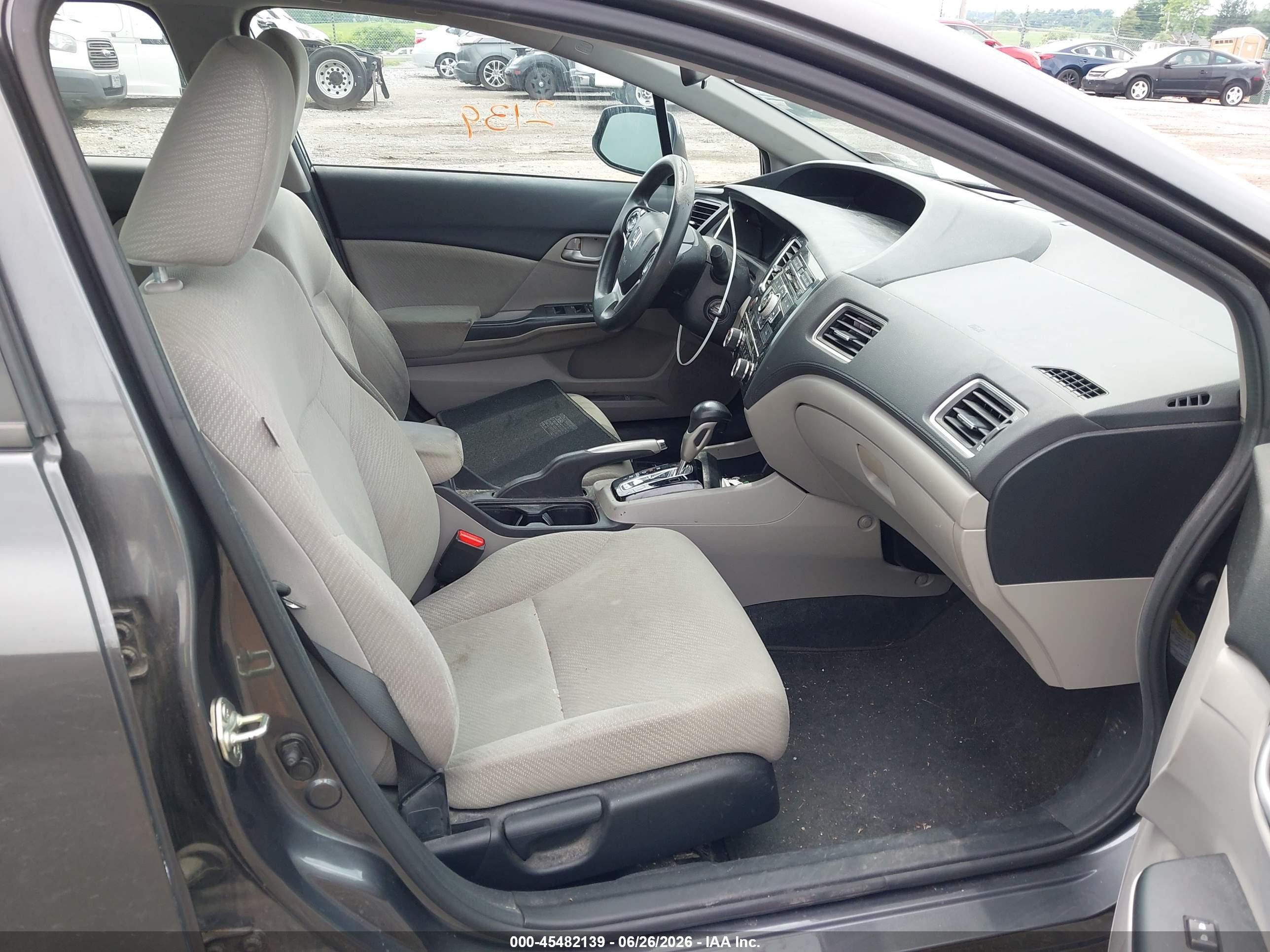 2013 Honda Civic Lx Gray vin: 2HGFB2F5XDH594828