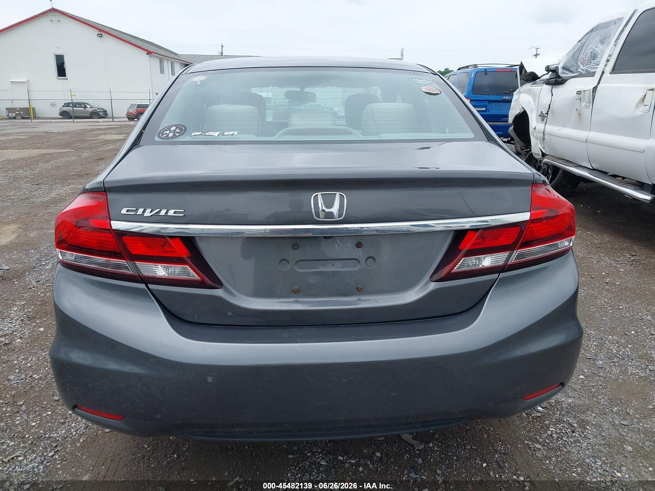 2013 Honda Civic Lx Gray vin: 2HGFB2F5XDH594828