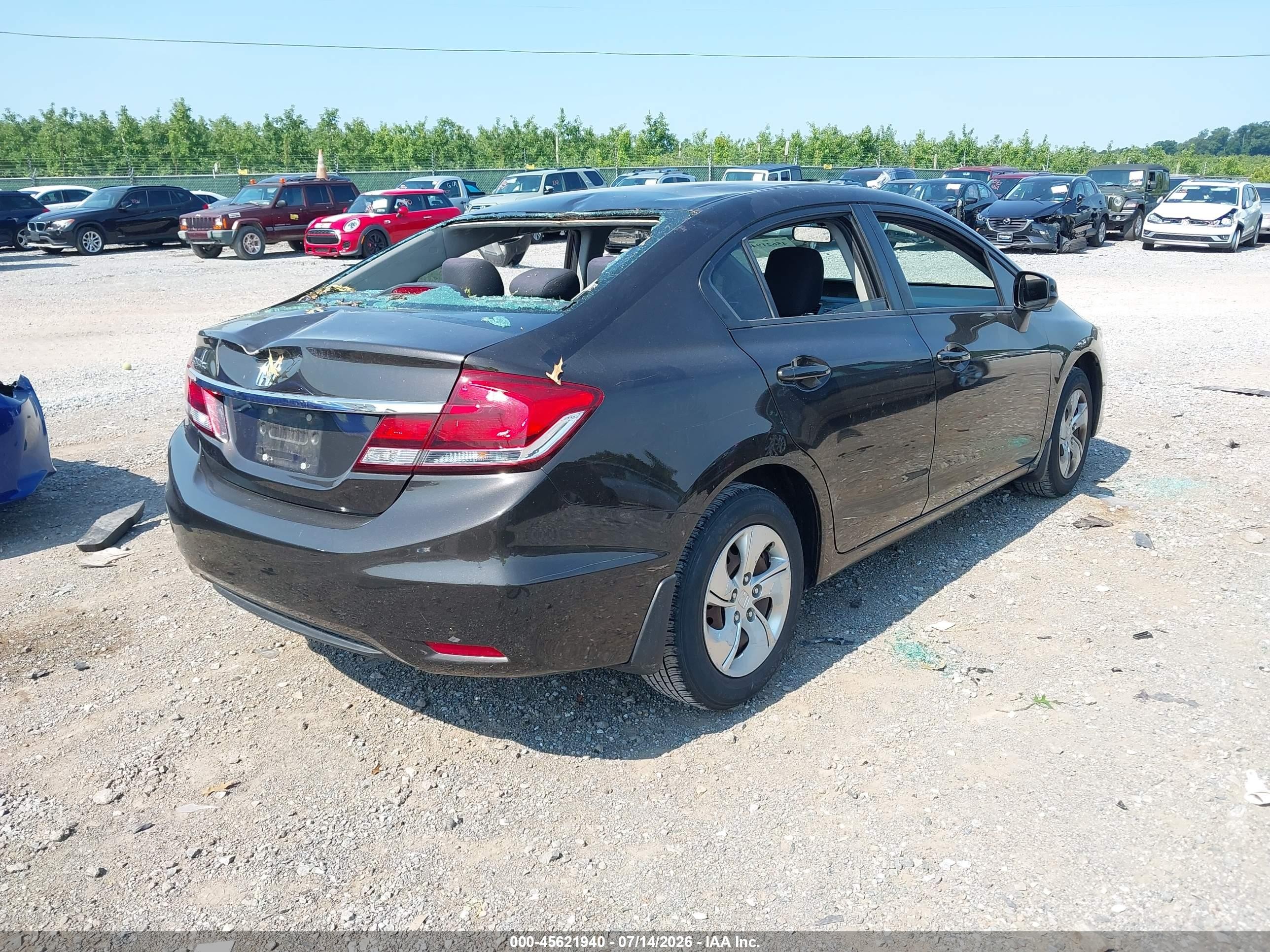 2013 Honda Civic Lx Black vin: 2HGFB2F5XDH599270