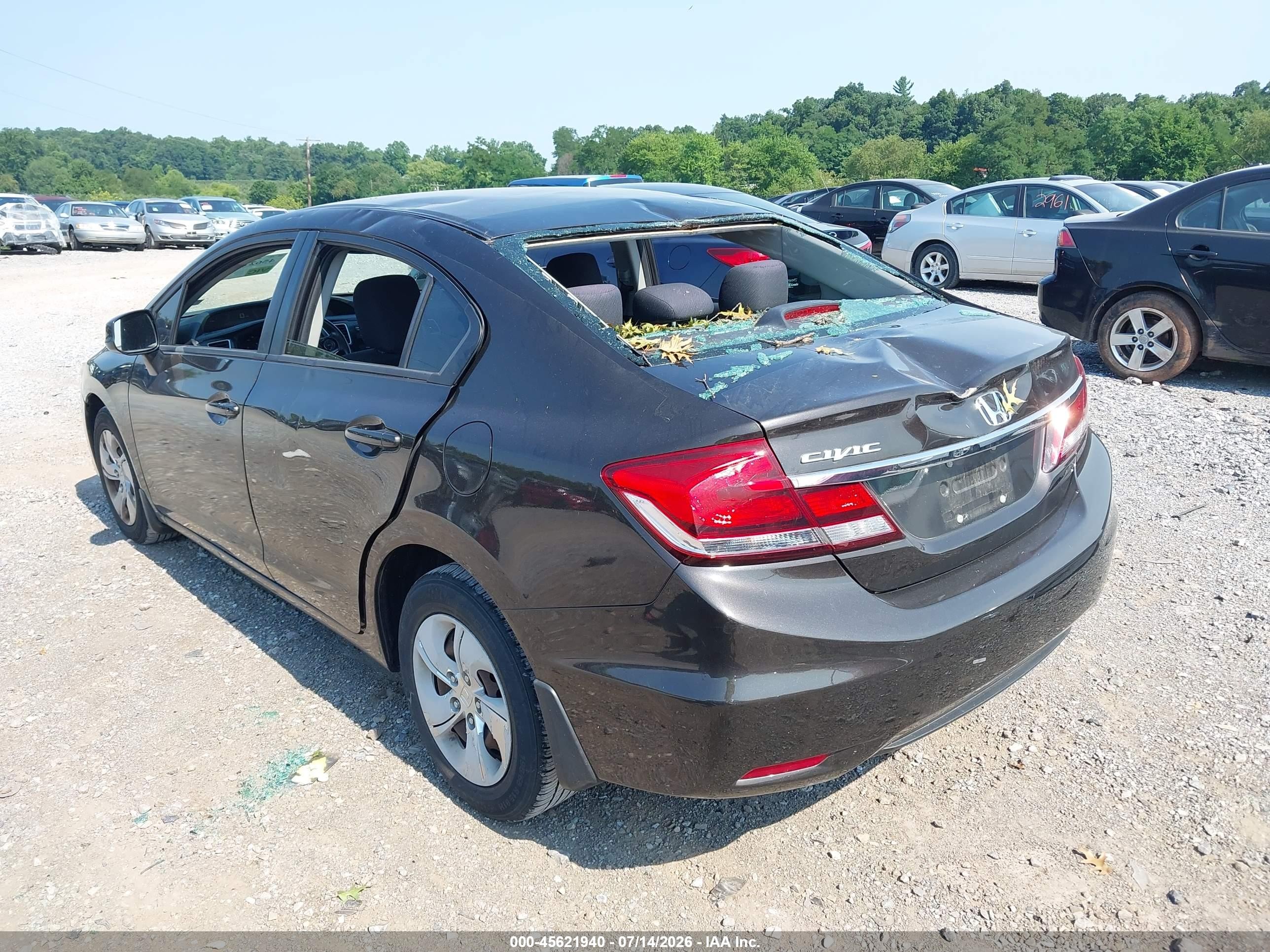 2013 Honda Civic Lx Black vin: 2HGFB2F5XDH599270