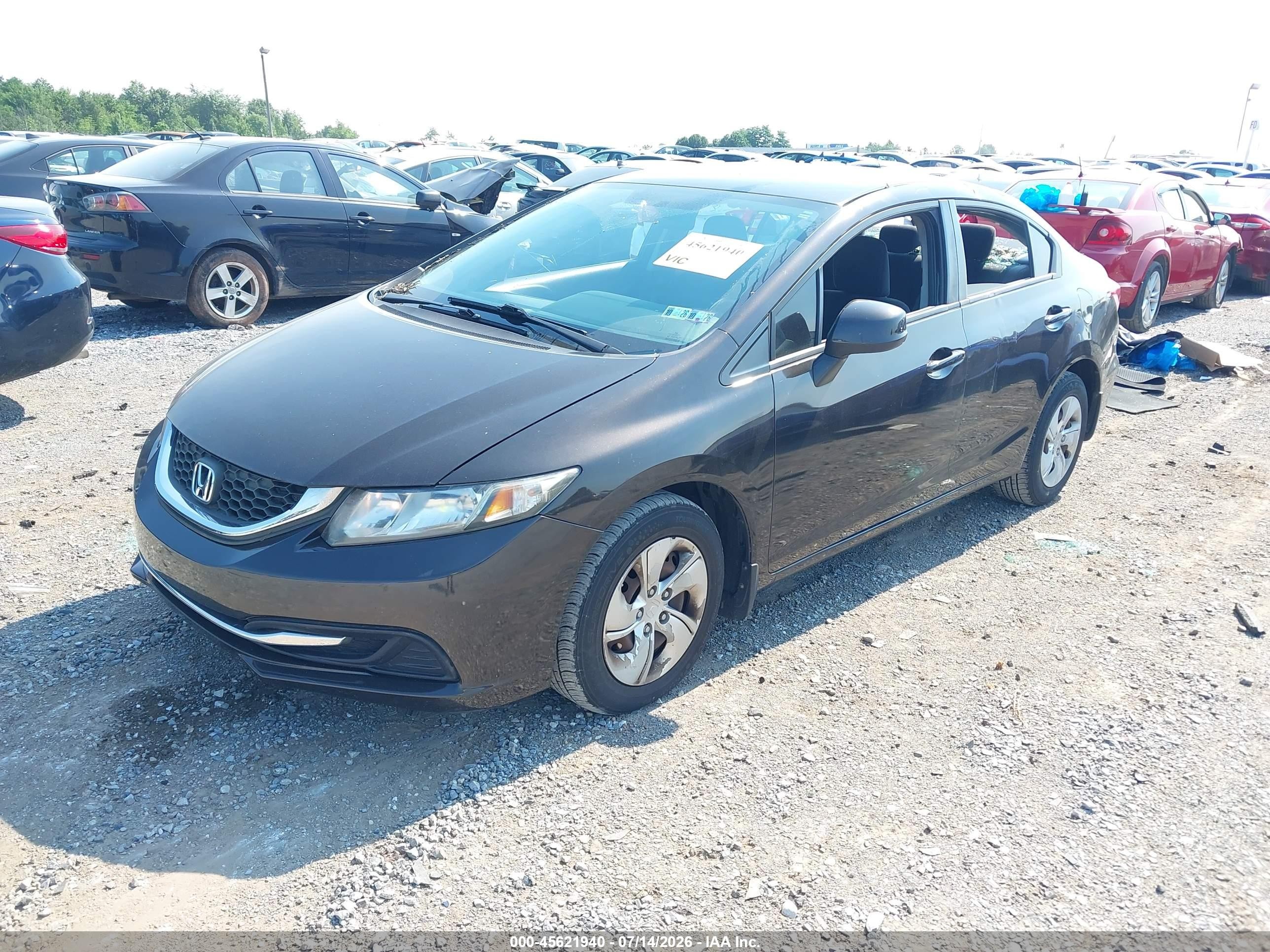 2013 Honda Civic Lx Black vin: 2HGFB2F5XDH599270
