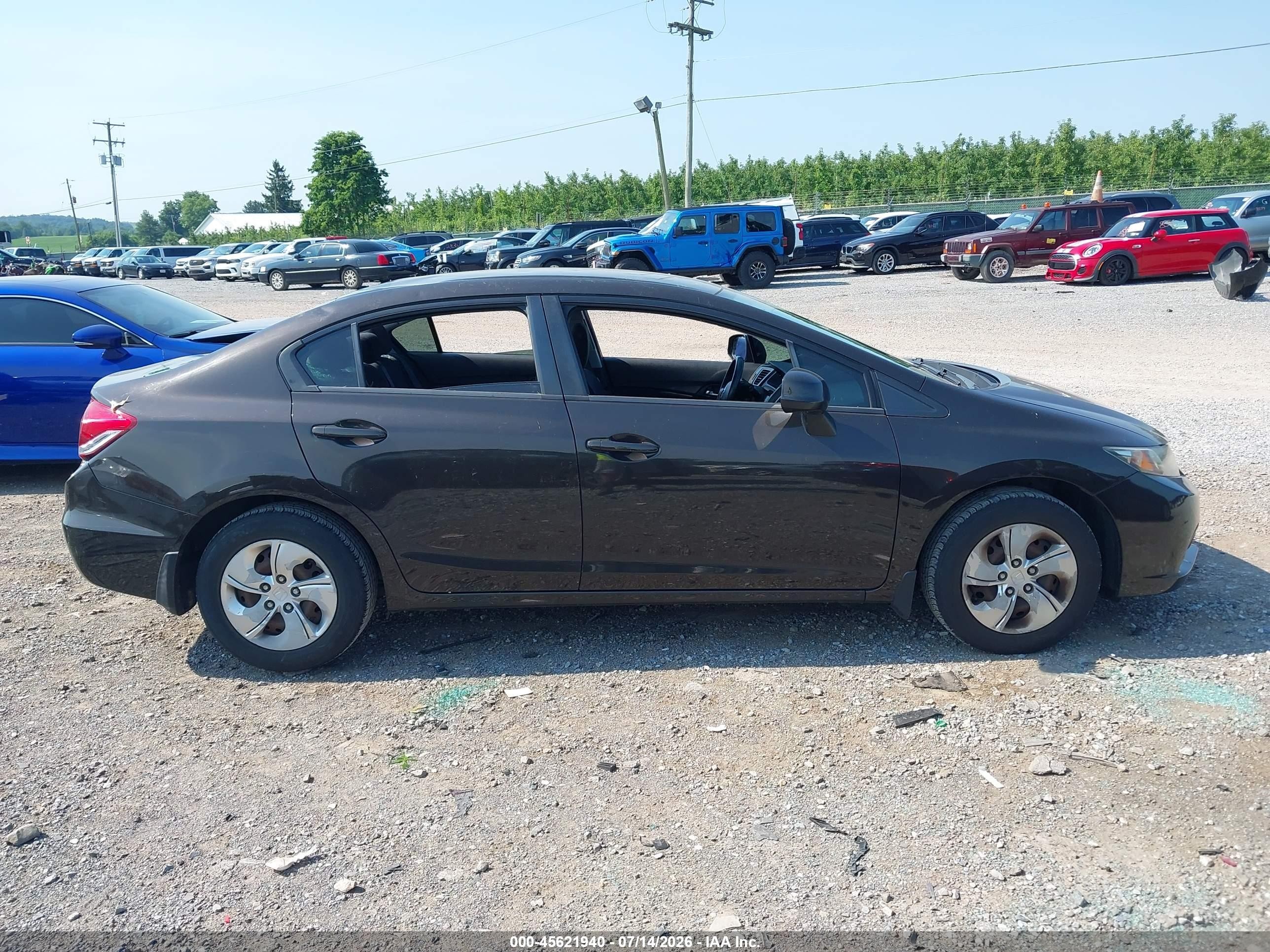 2013 Honda Civic Lx Black vin: 2HGFB2F5XDH599270