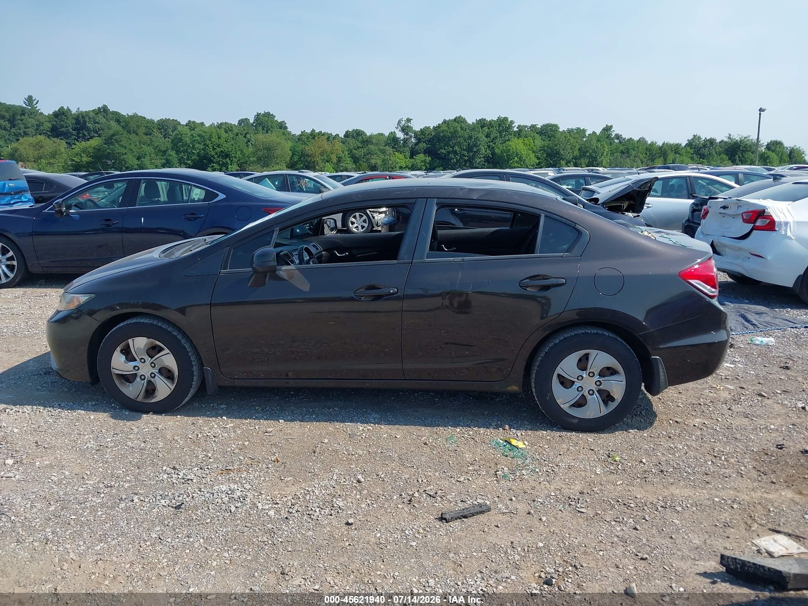 2013 Honda Civic Lx Black vin: 2HGFB2F5XDH599270