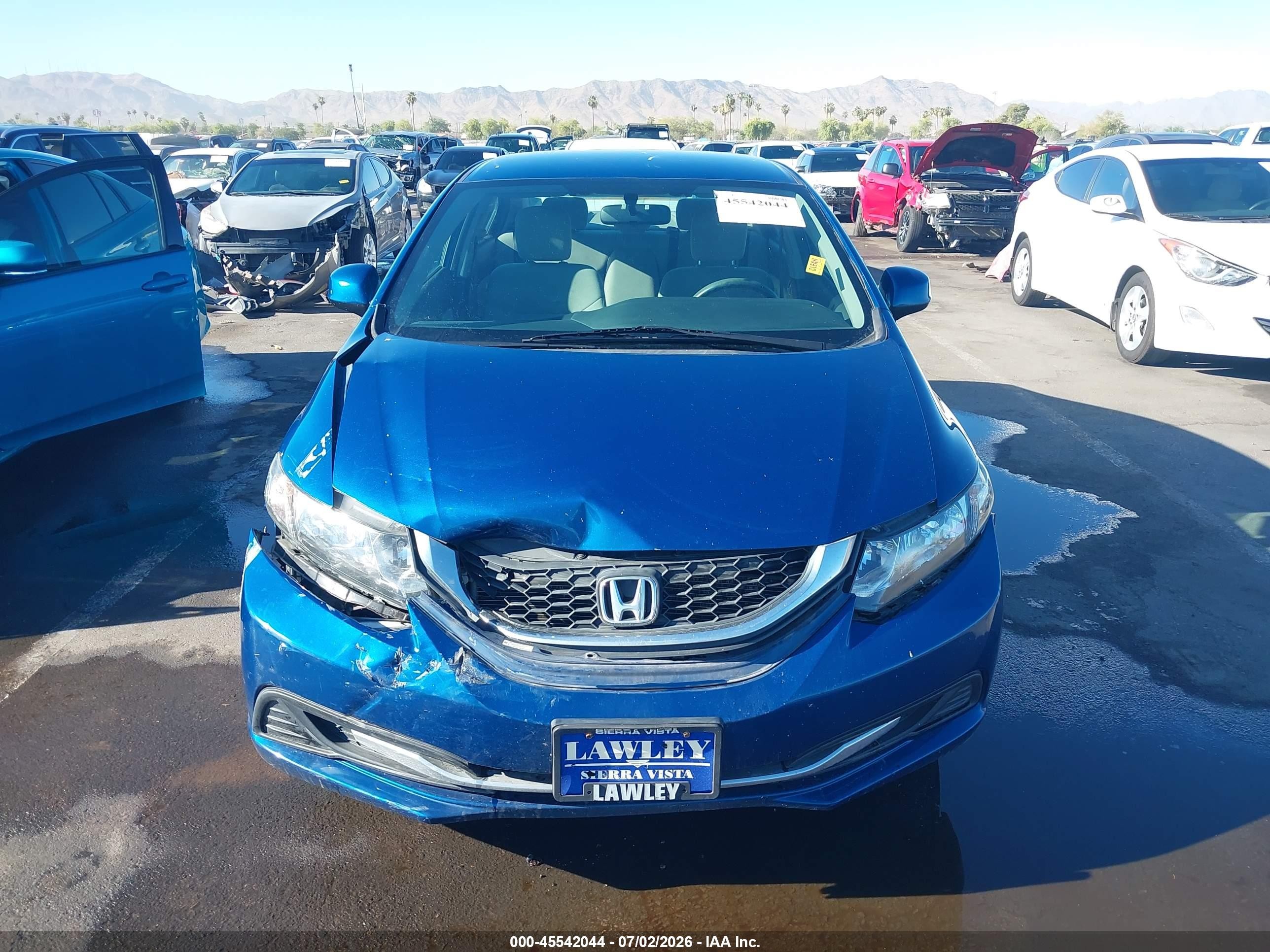 2013 Honda Civic Lx Blue vin: 2HGFB2F5XDH602619