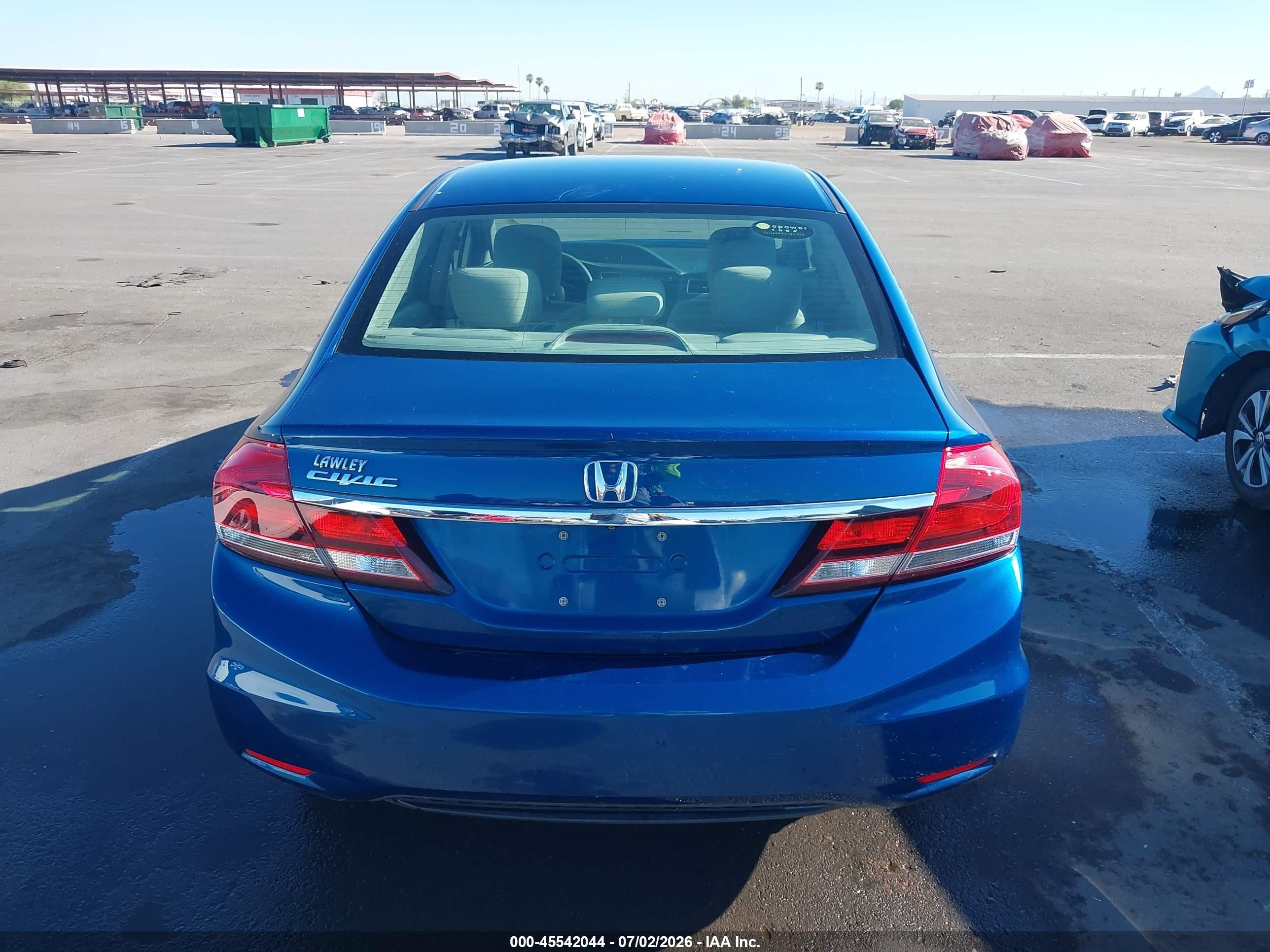 2013 Honda Civic Lx Blue vin: 2HGFB2F5XDH602619
