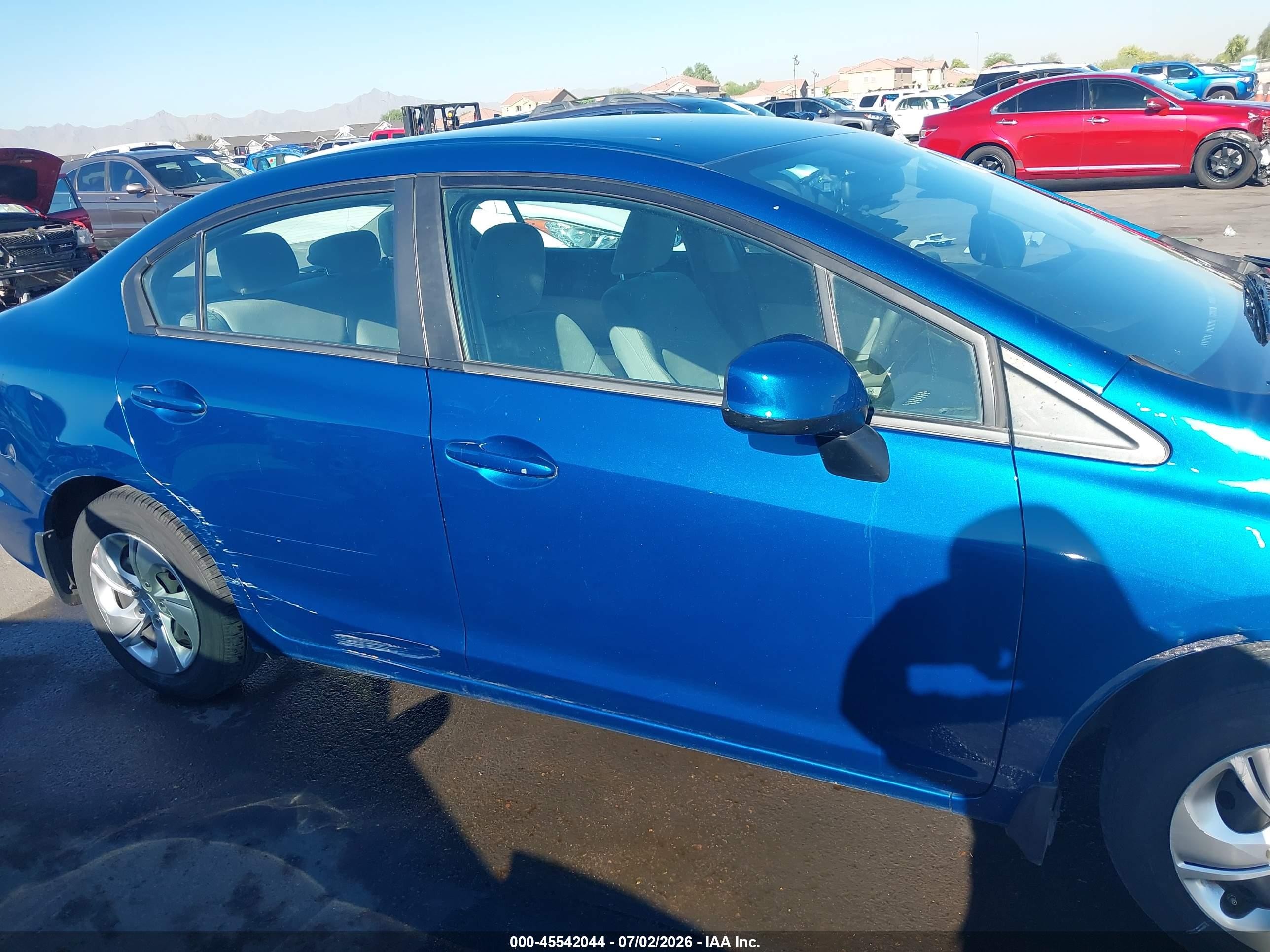 2013 Honda Civic Lx Blue vin: 2HGFB2F5XDH602619