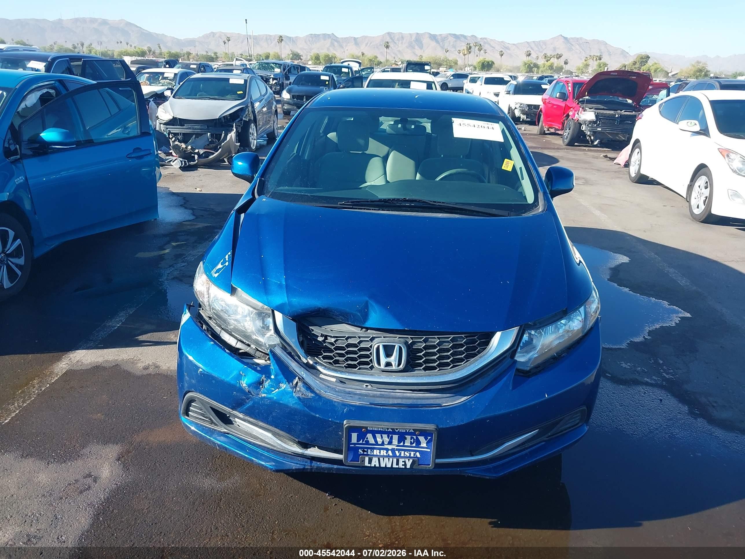 2013 Honda Civic Lx Blue vin: 2HGFB2F5XDH602619