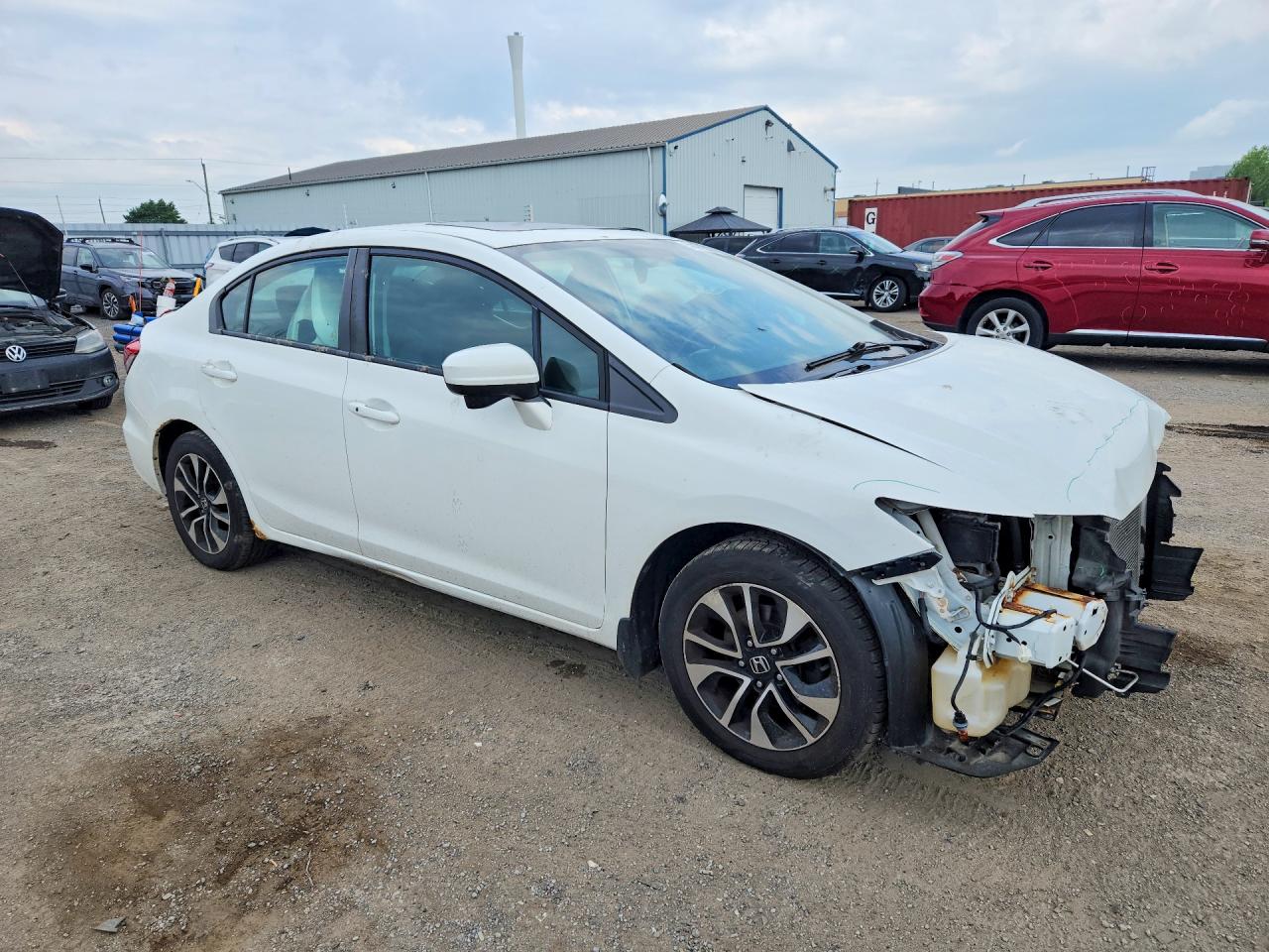 2014 Honda Civic Lx White vin: 2HGFB2F5XEH001390