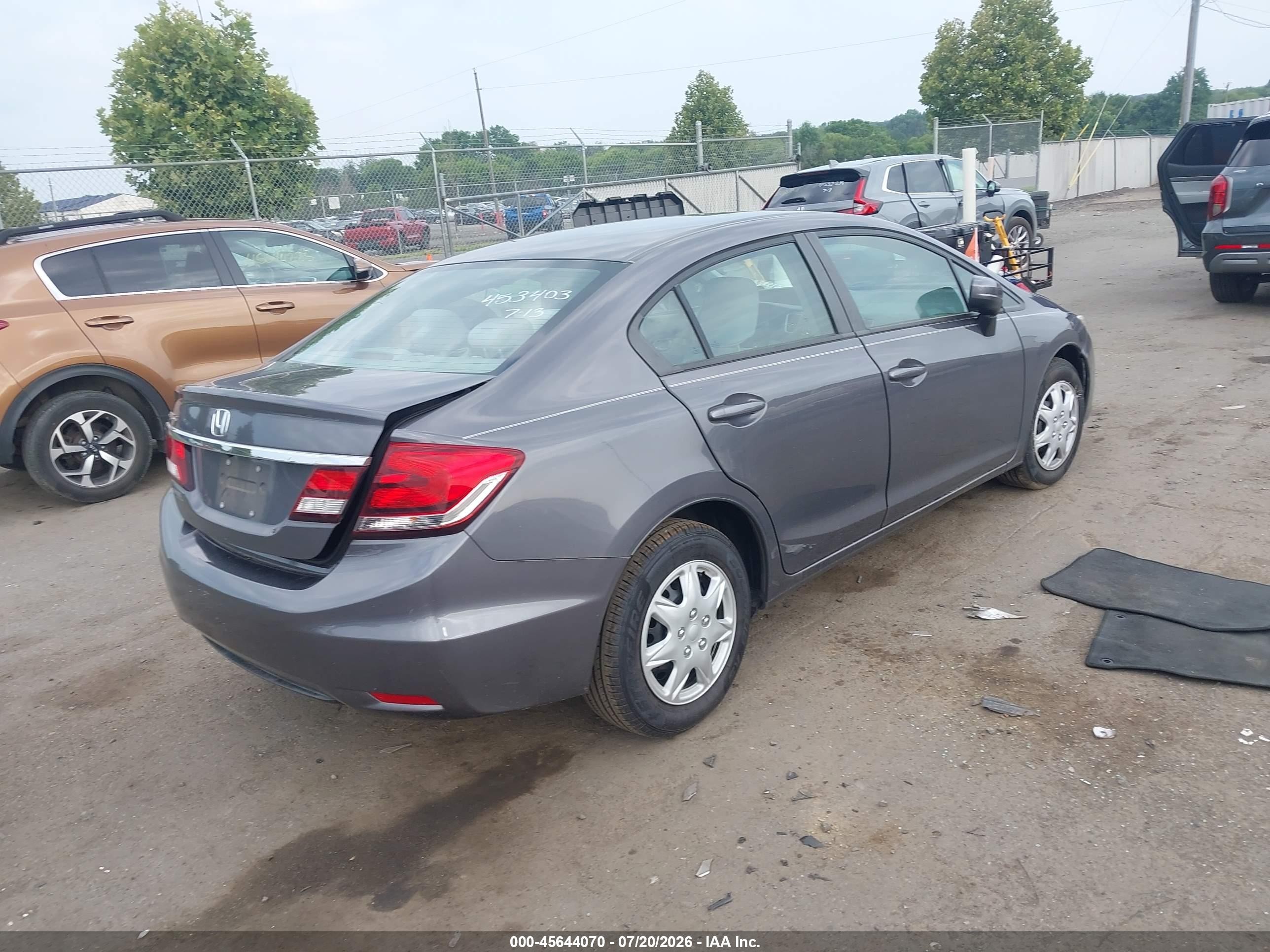 2014 Honda Civic Lx Gray vin: 2HGFB2F5XEH501338