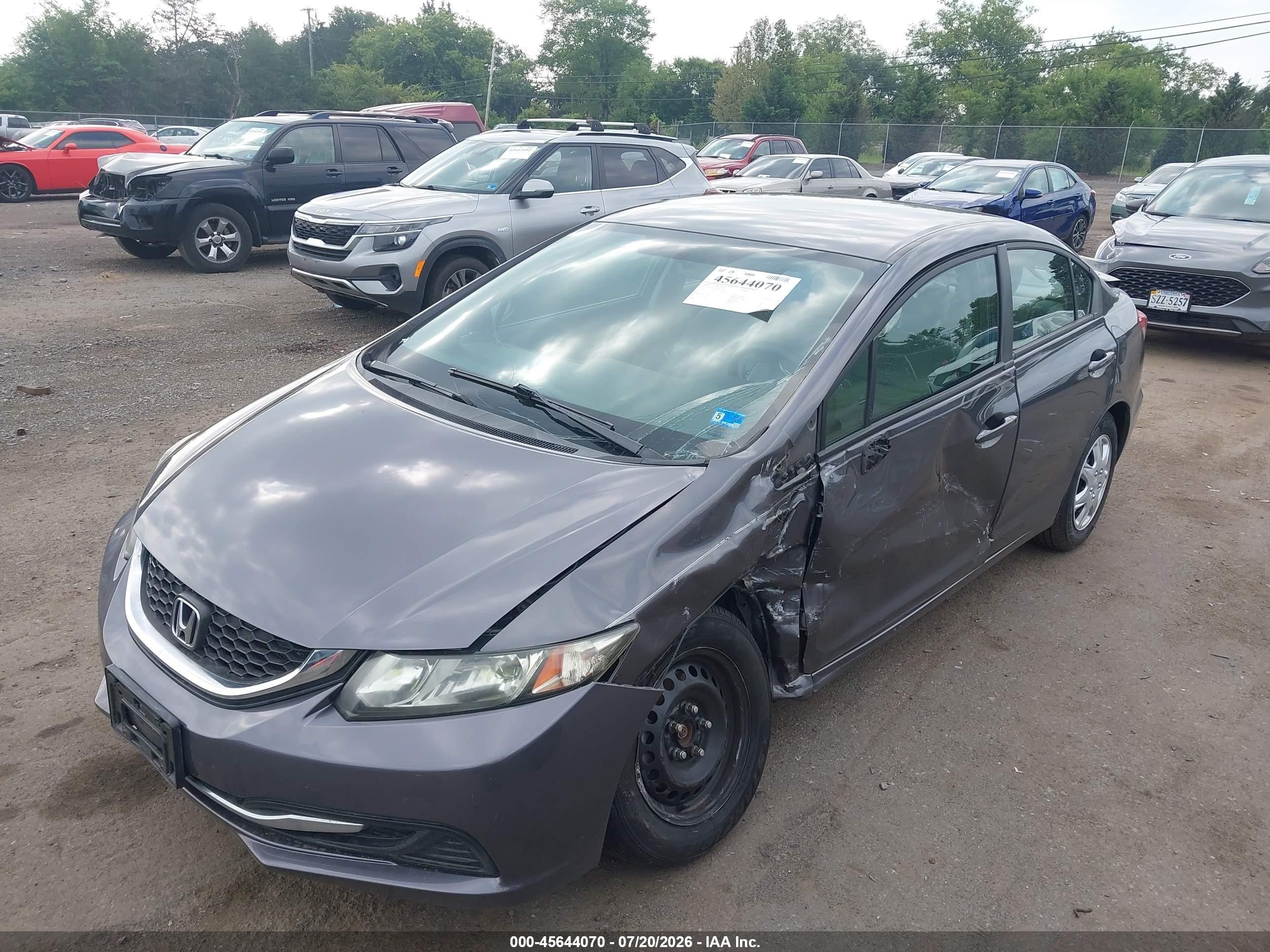 2014 Honda Civic Lx Gray vin: 2HGFB2F5XEH501338