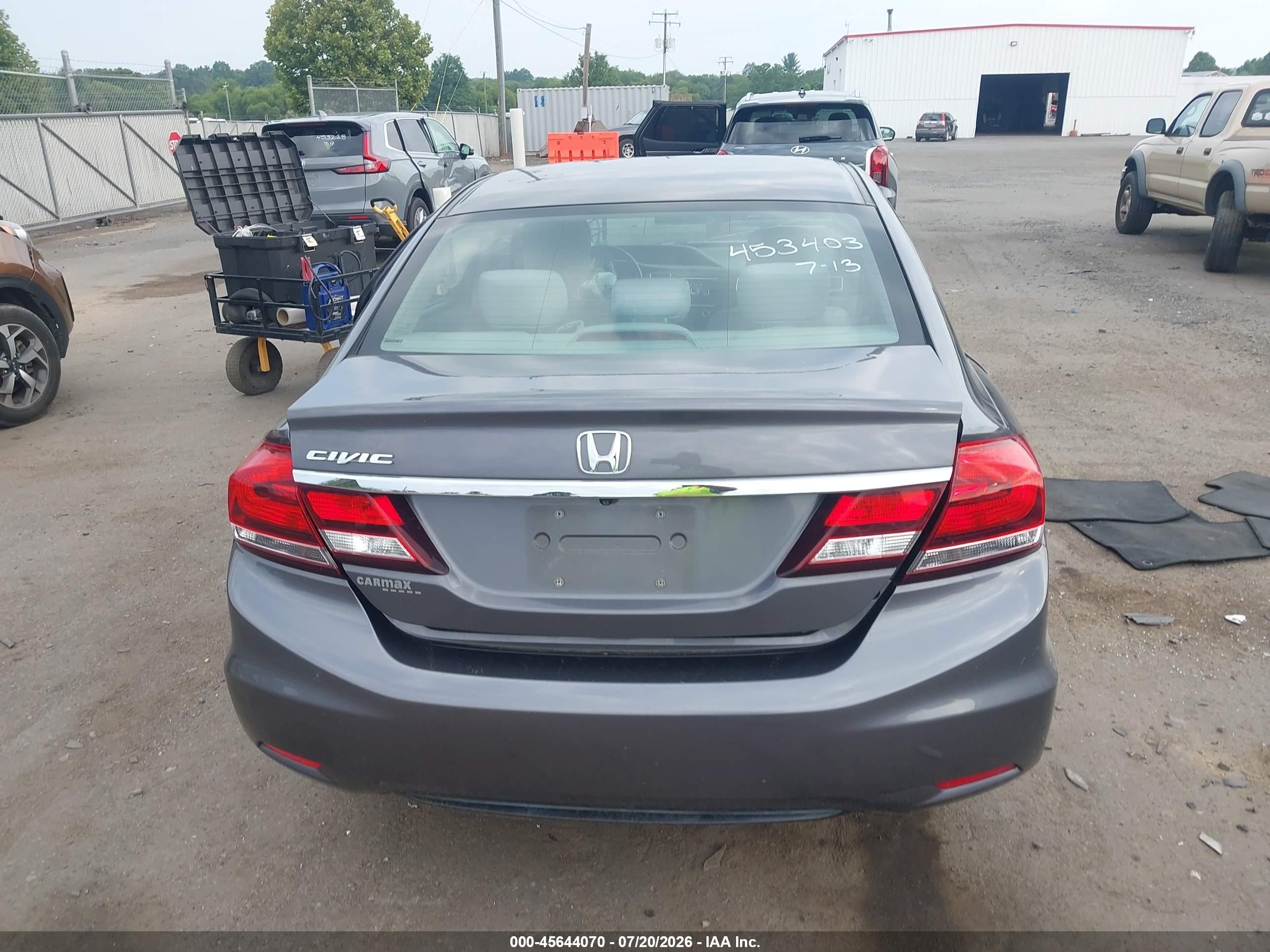 2014 Honda Civic Lx Gray vin: 2HGFB2F5XEH501338
