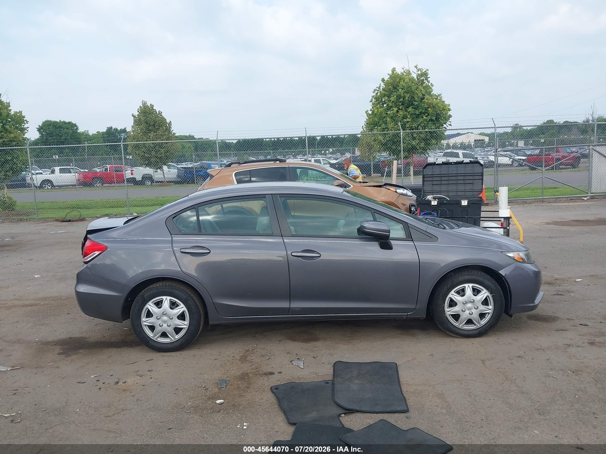 2014 Honda Civic Lx Gray vin: 2HGFB2F5XEH501338