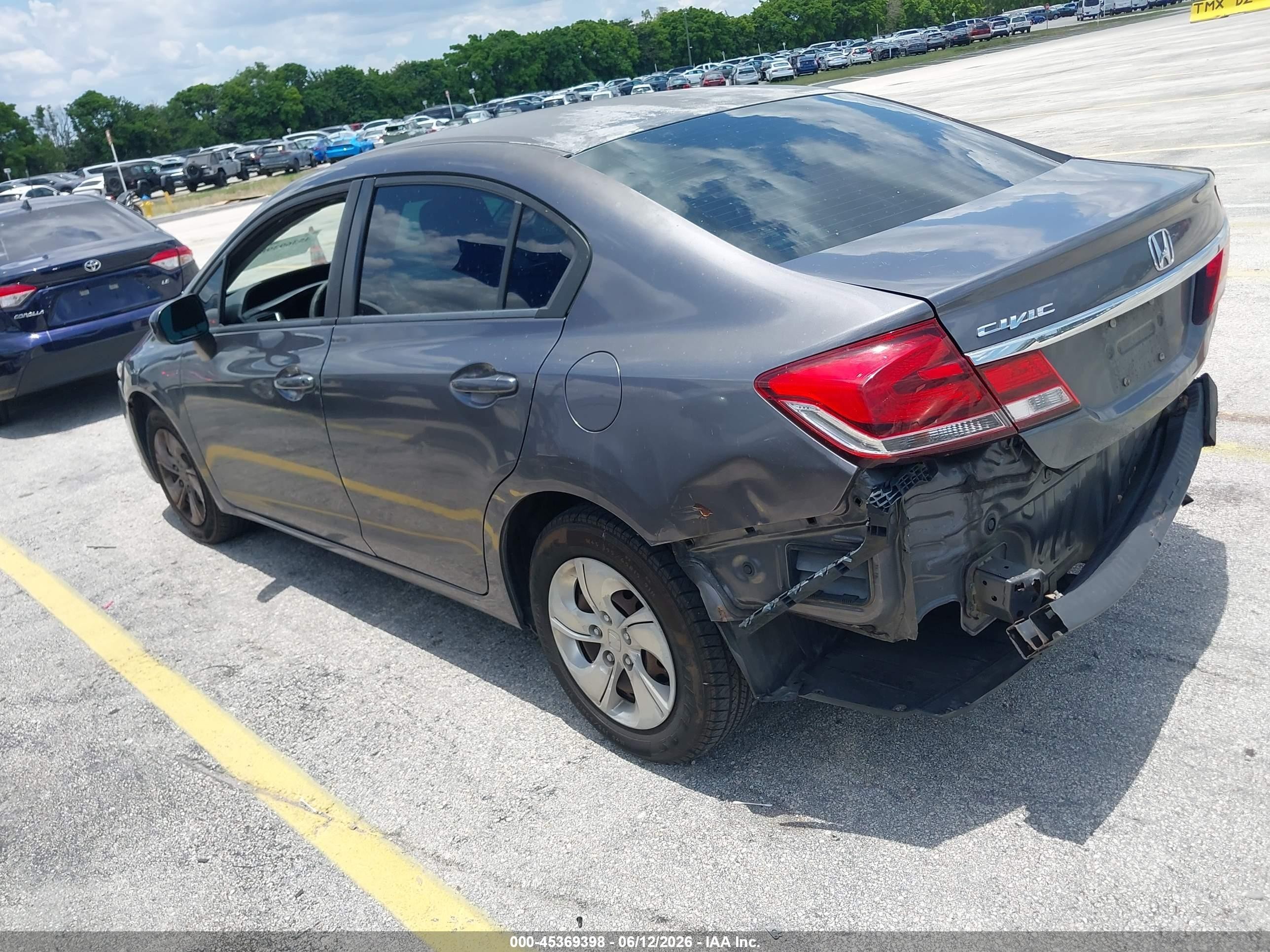 2014 Honda Civic Lx Gray vin: 2HGFB2F5XEH503400