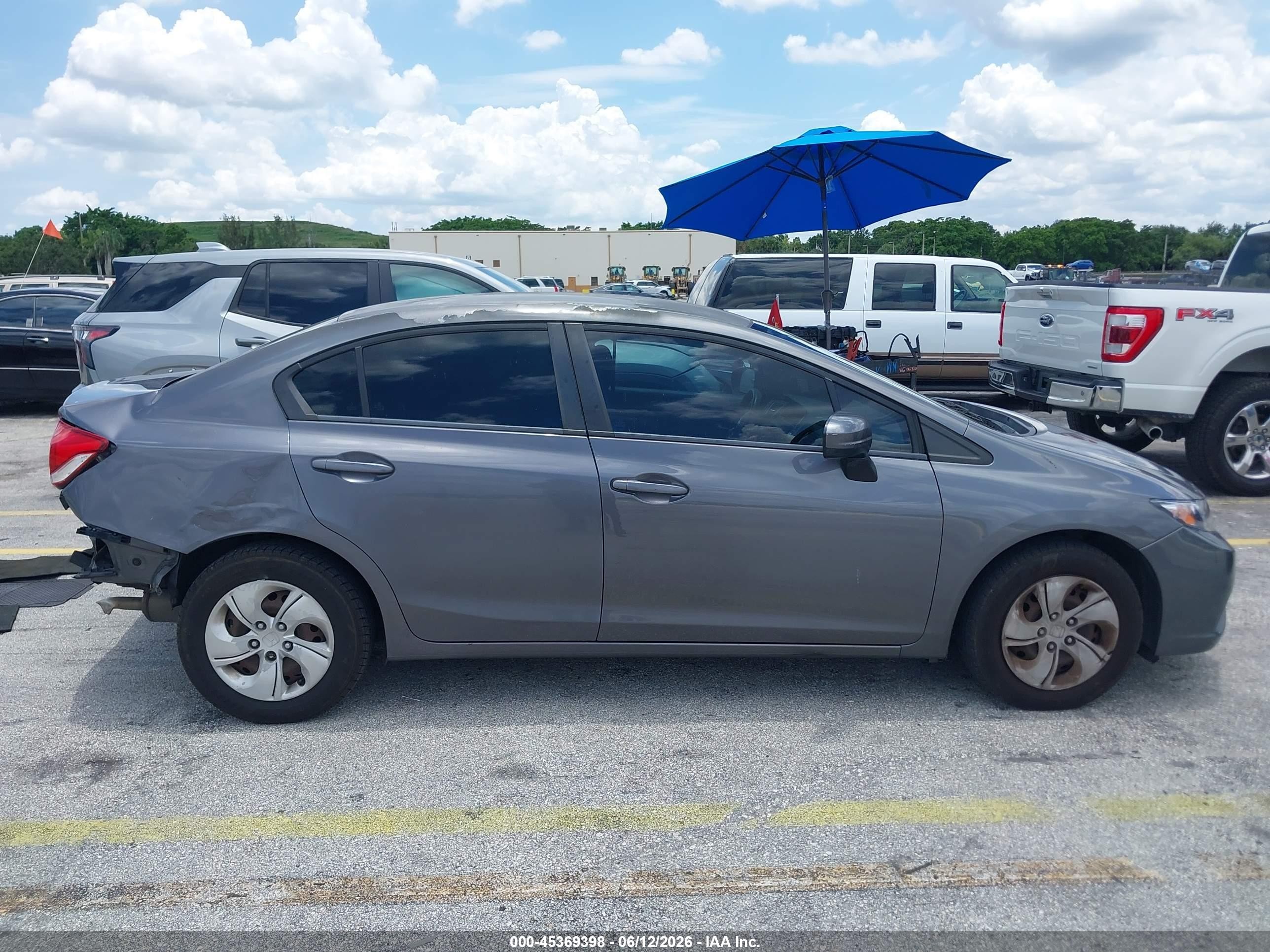 2014 Honda Civic Lx Gray vin: 2HGFB2F5XEH503400