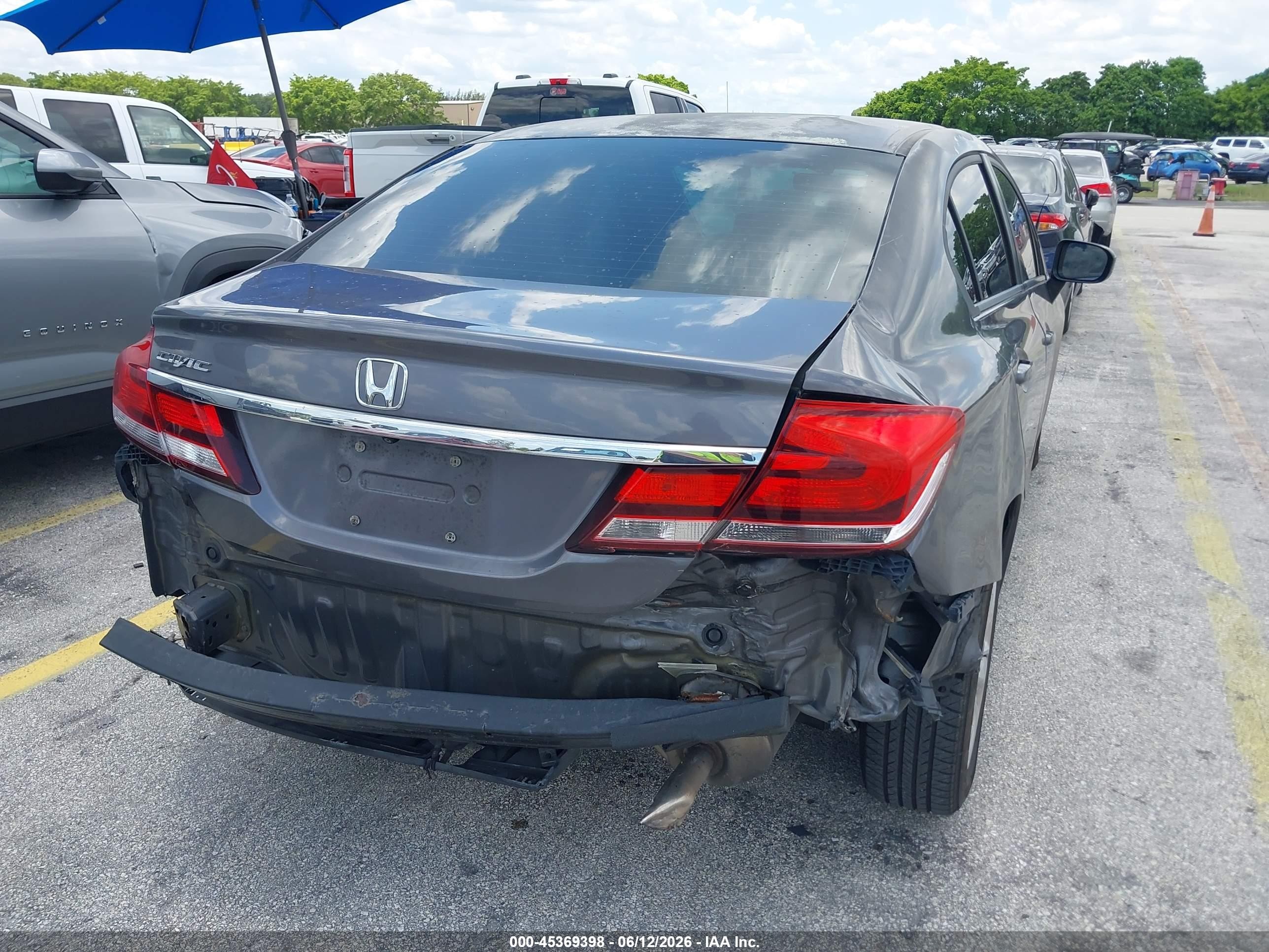 2014 Honda Civic Lx Gray vin: 2HGFB2F5XEH503400