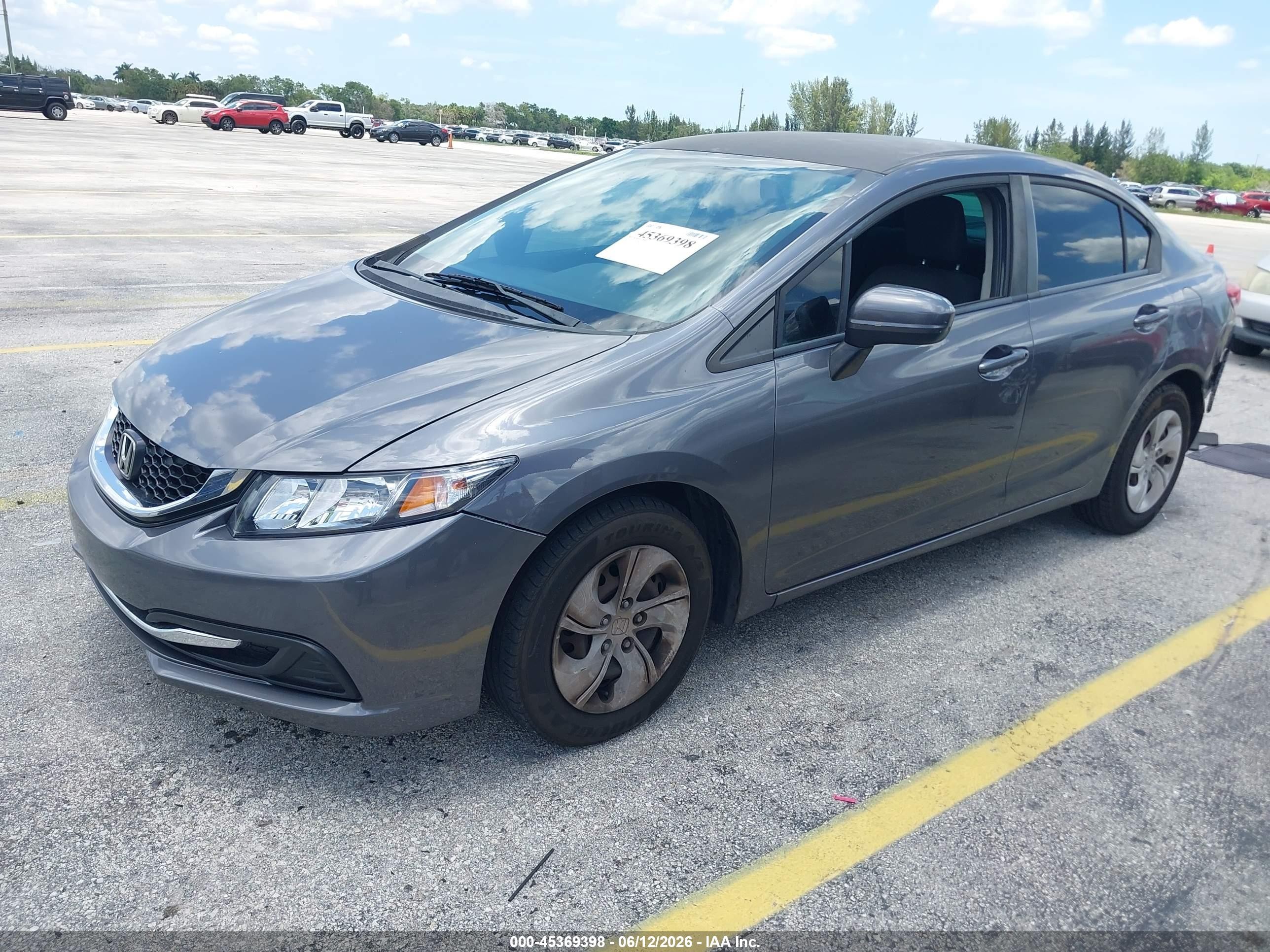2014 Honda Civic Lx Gray vin: 2HGFB2F5XEH503400