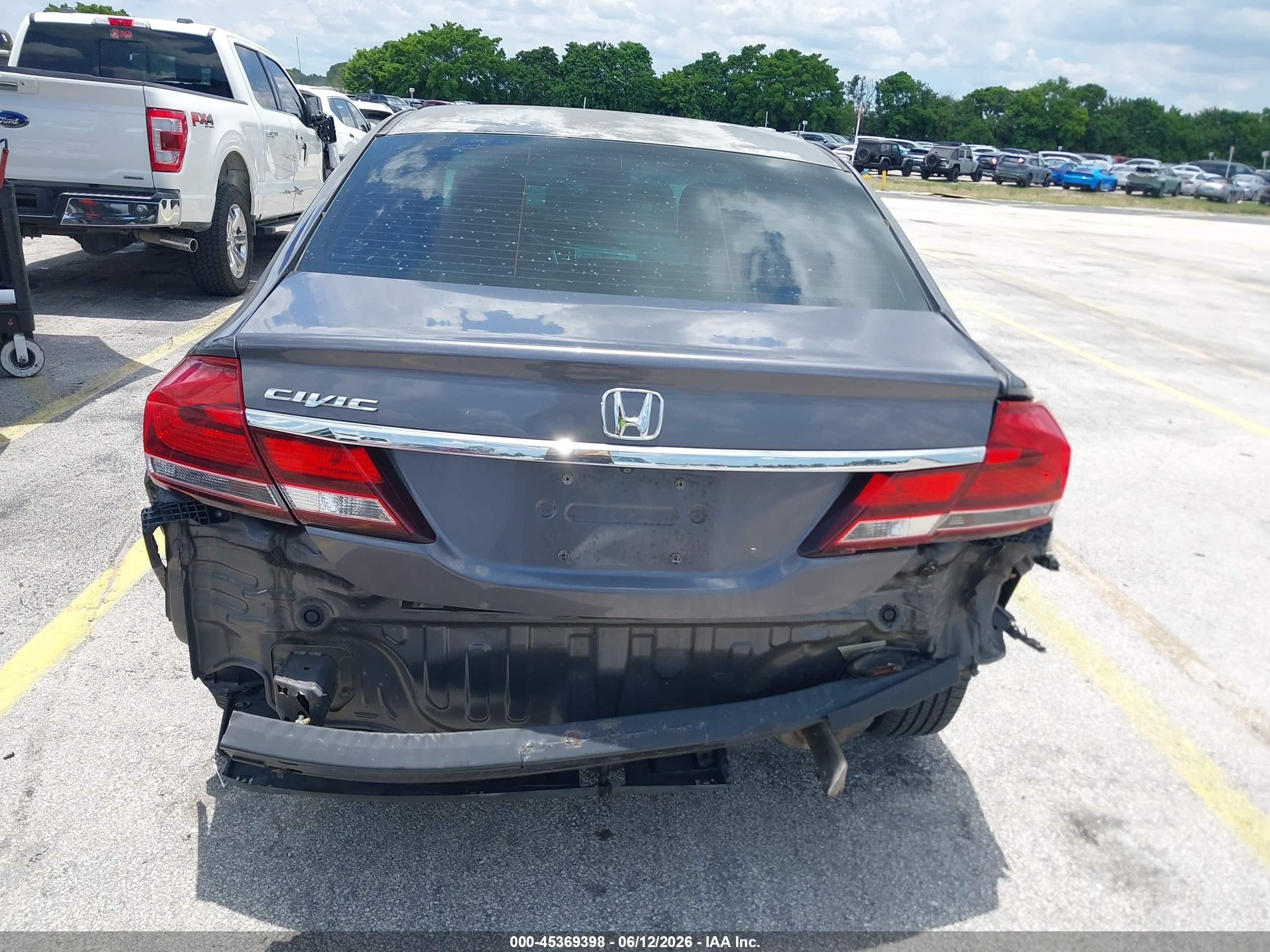 2014 Honda Civic Lx Gray vin: 2HGFB2F5XEH503400