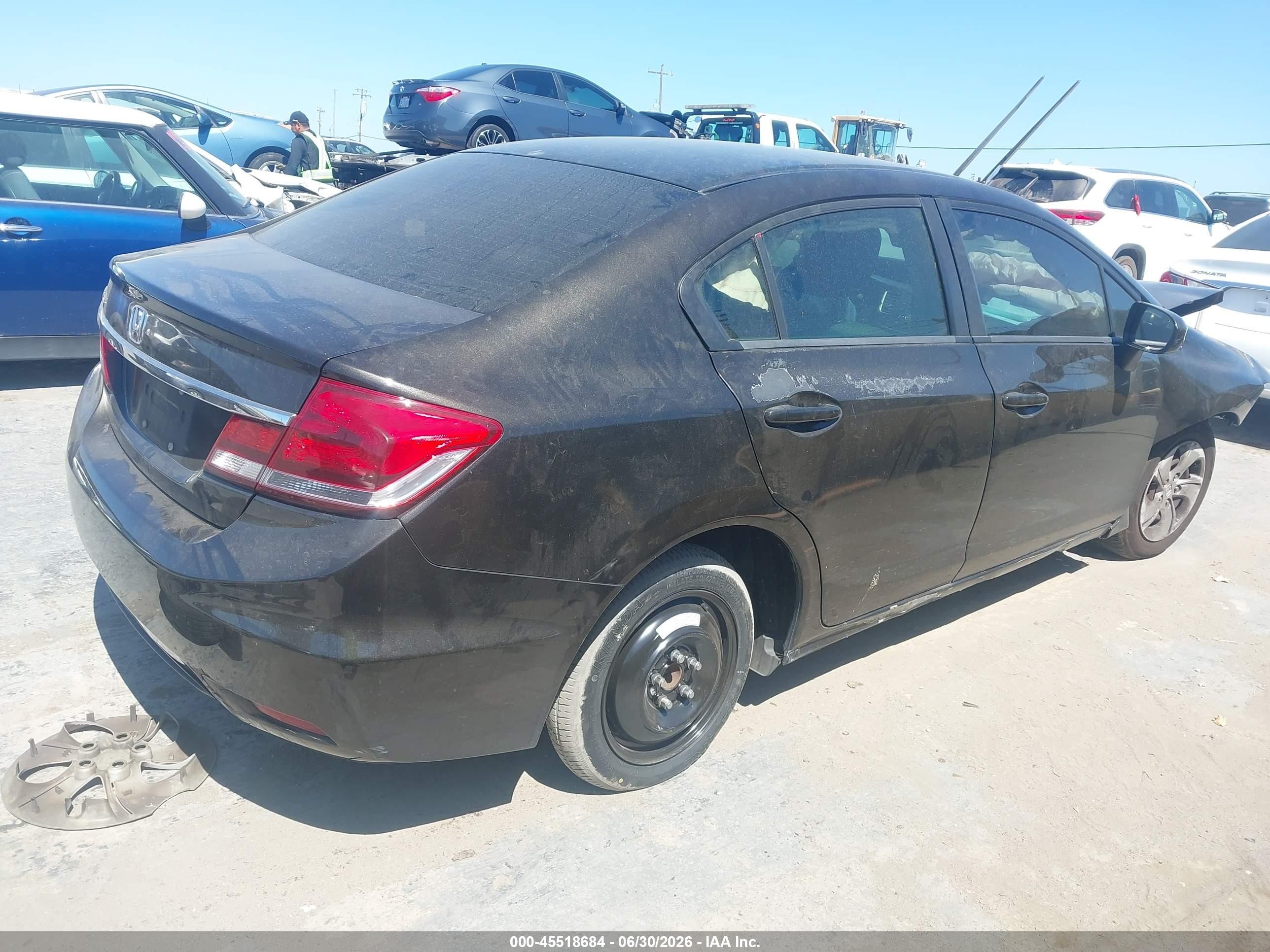2014 Honda Civic Lx Black vin: 2HGFB2F5XEH513117