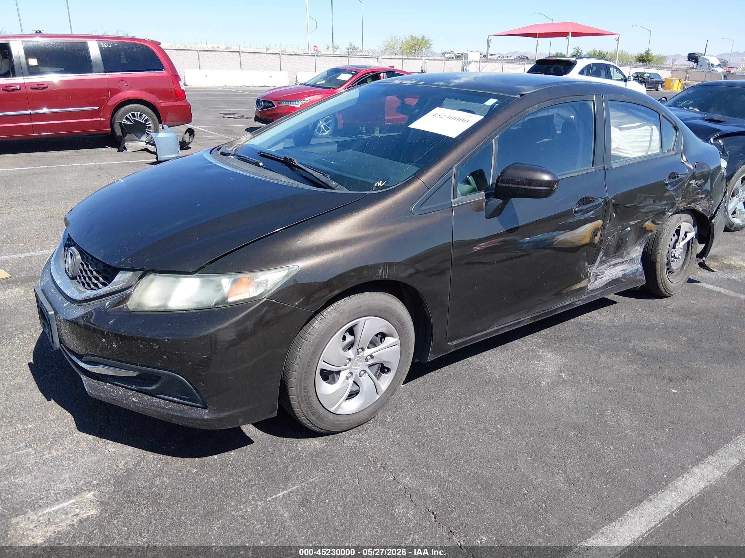 2014 Honda Civic Lx Brown vin: 2HGFB2F5XEH523209