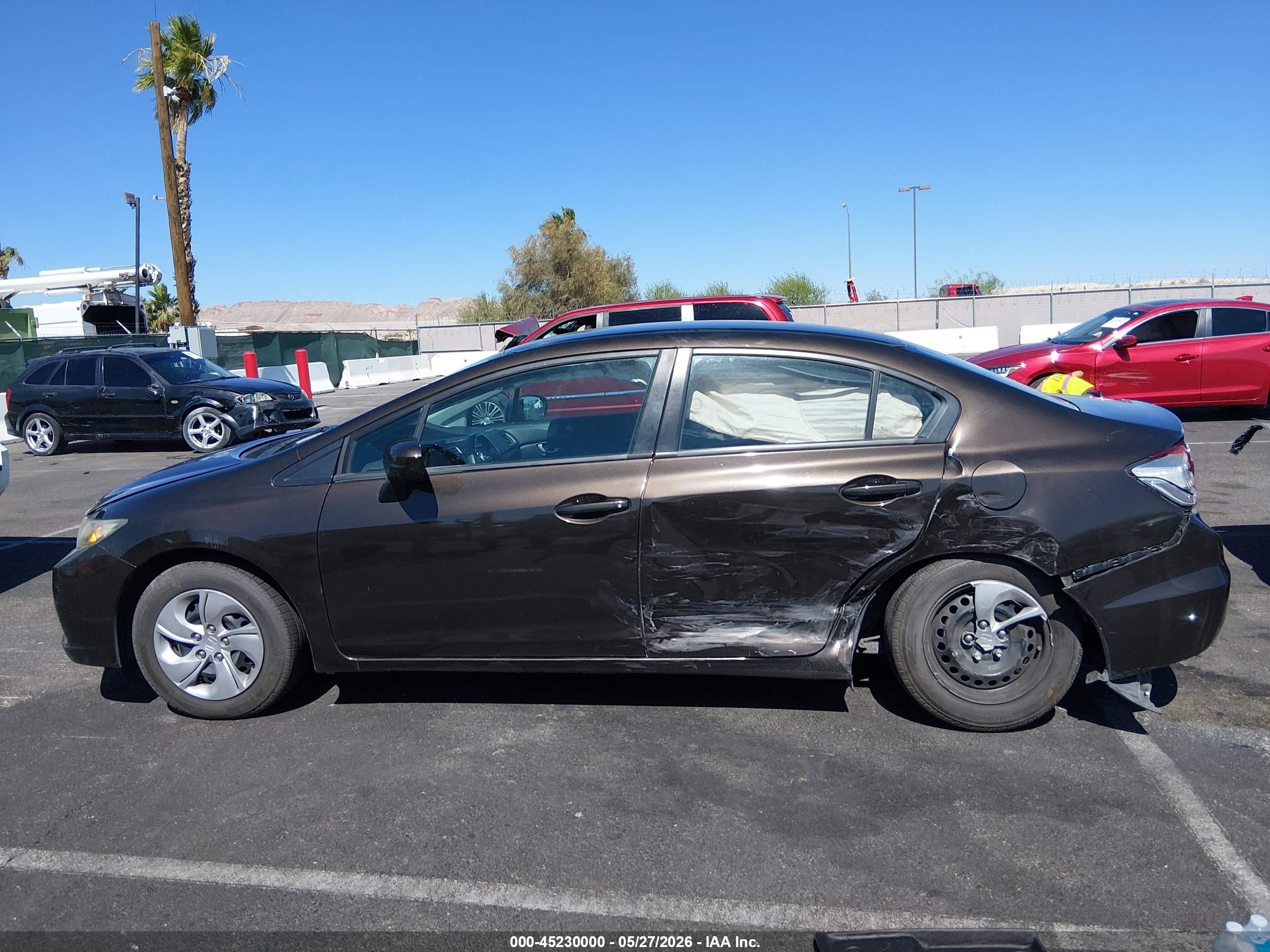 2014 Honda Civic Lx Brown vin: 2HGFB2F5XEH523209