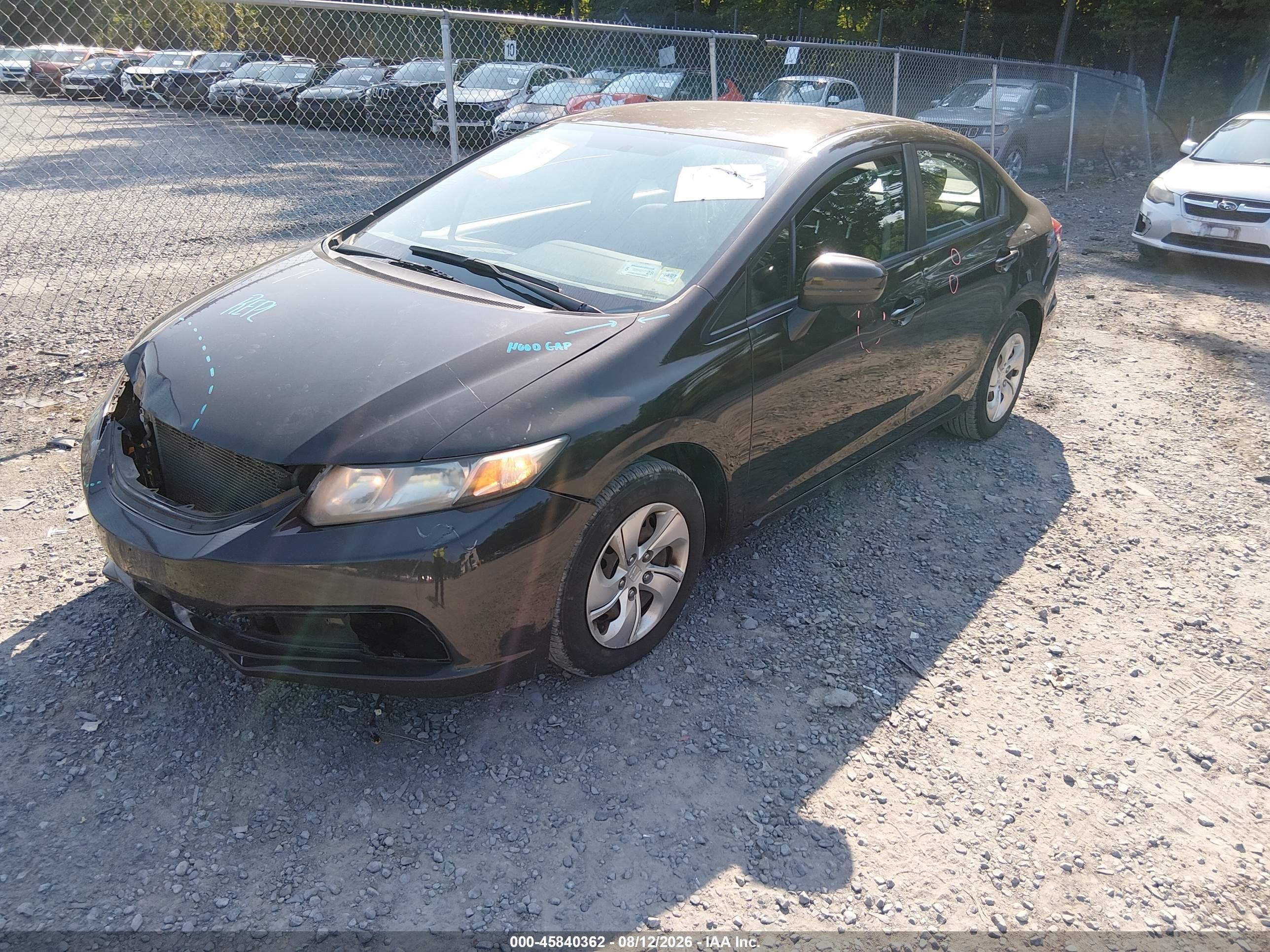 2014 Honda Civic Lx Gray vin: 2HGFB2F5XEH537191