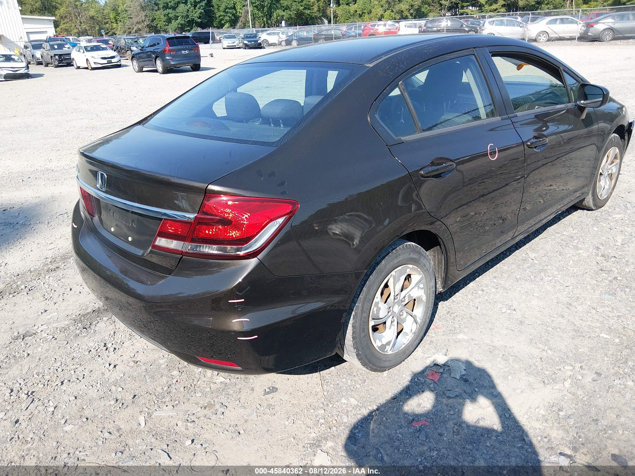 2014 Honda Civic Lx Gray vin: 2HGFB2F5XEH537191