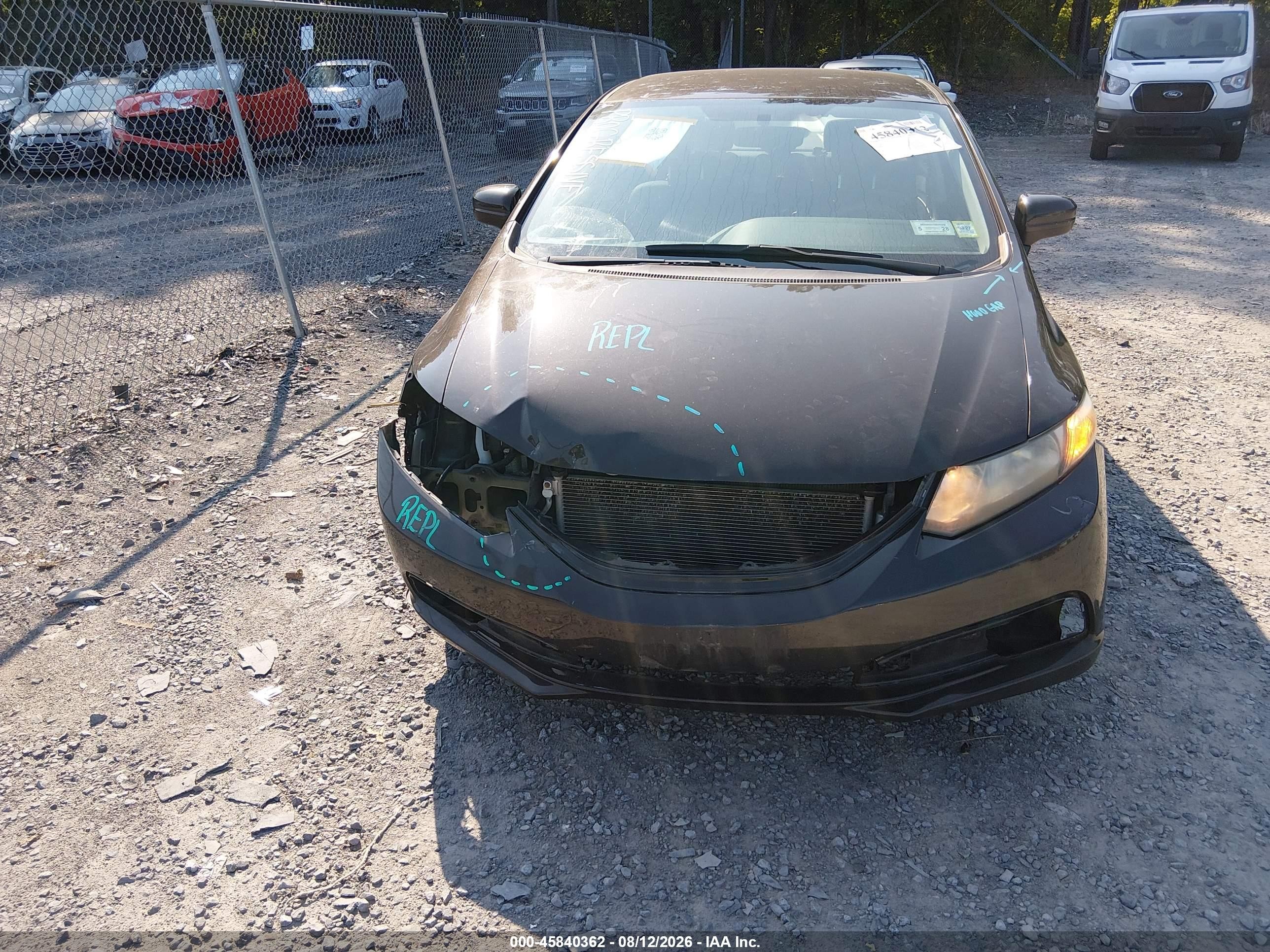 2014 Honda Civic Lx Gray vin: 2HGFB2F5XEH537191