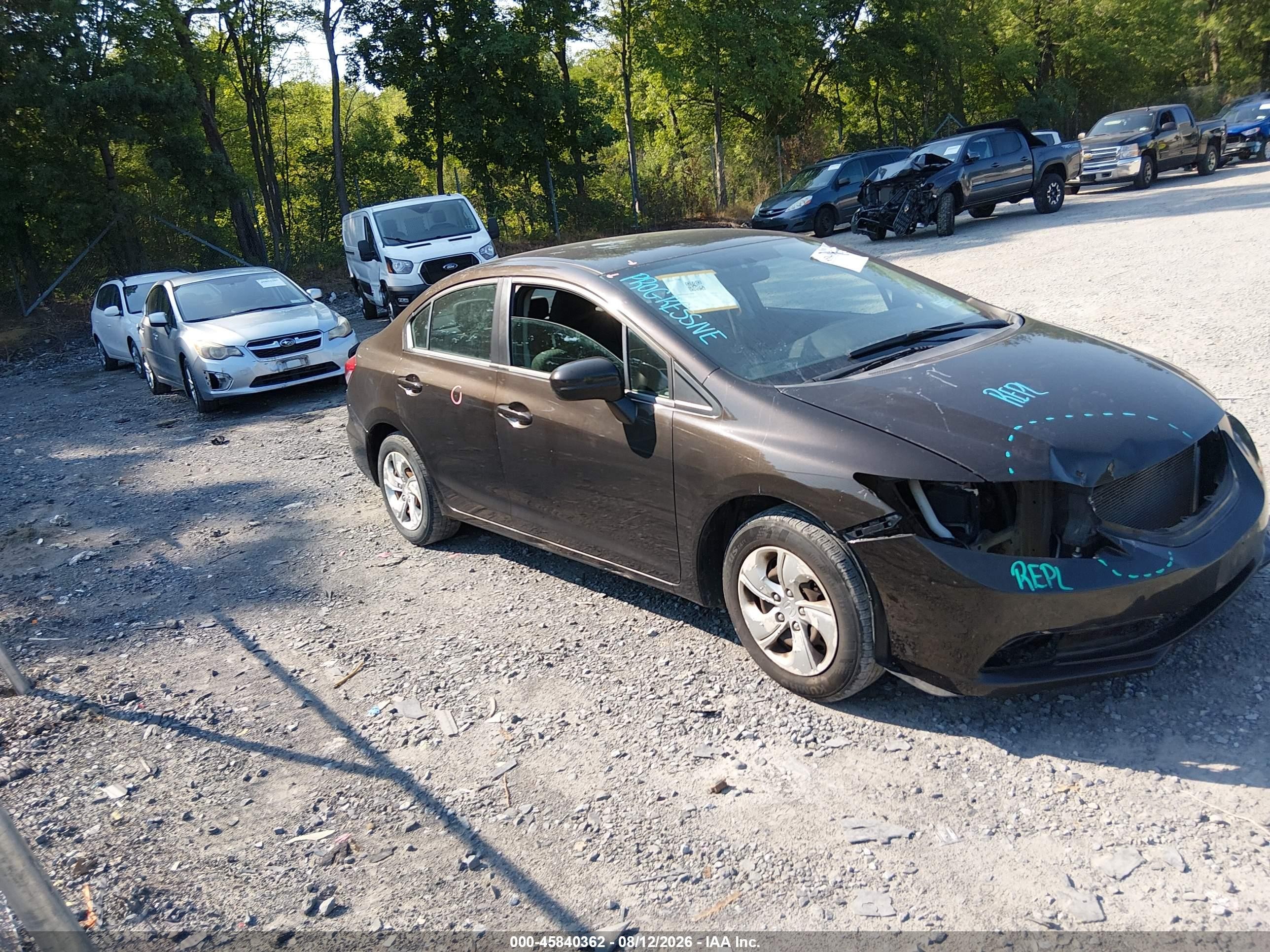 2014 Honda Civic Lx Gray vin: 2HGFB2F5XEH537191